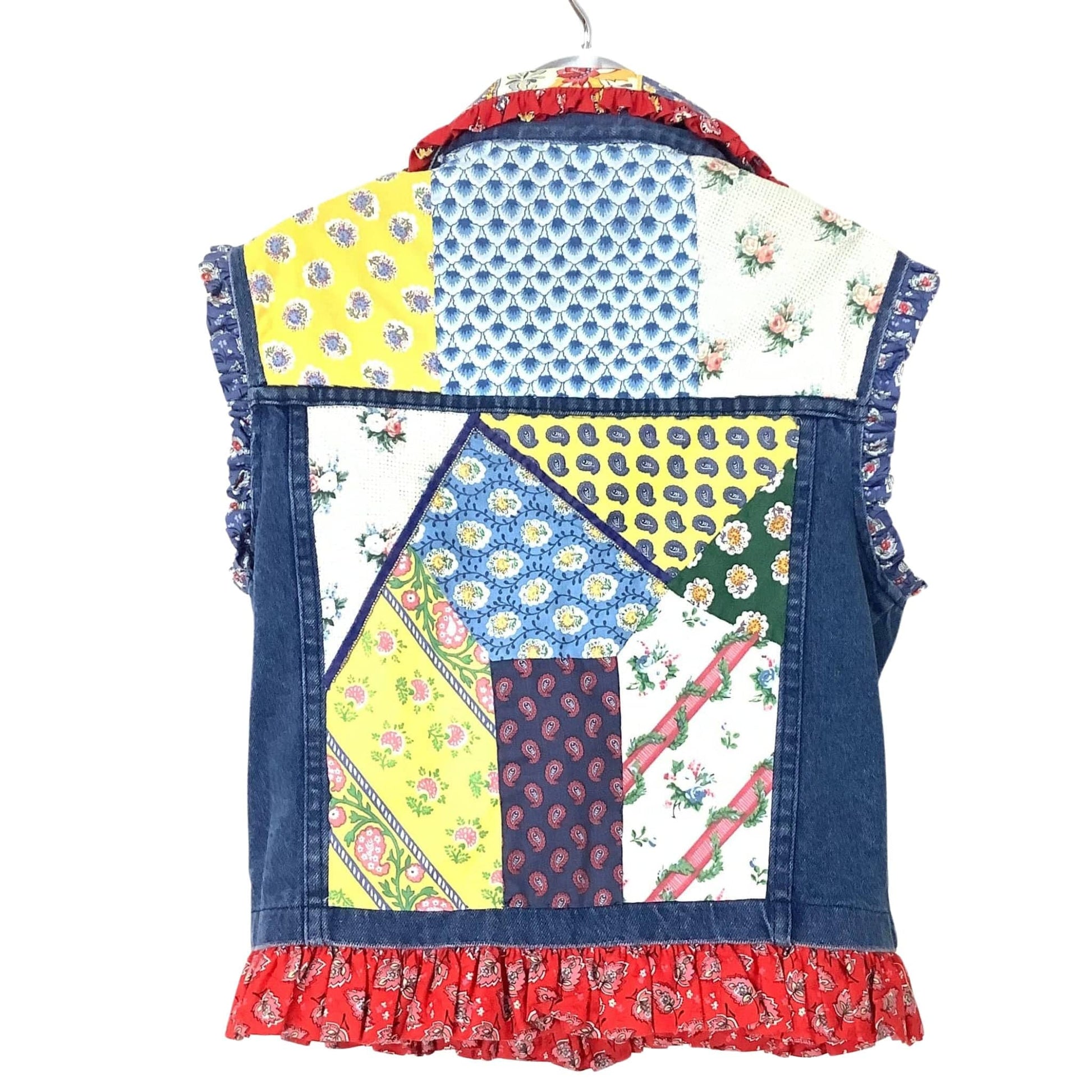 Patchwork Denim Vest