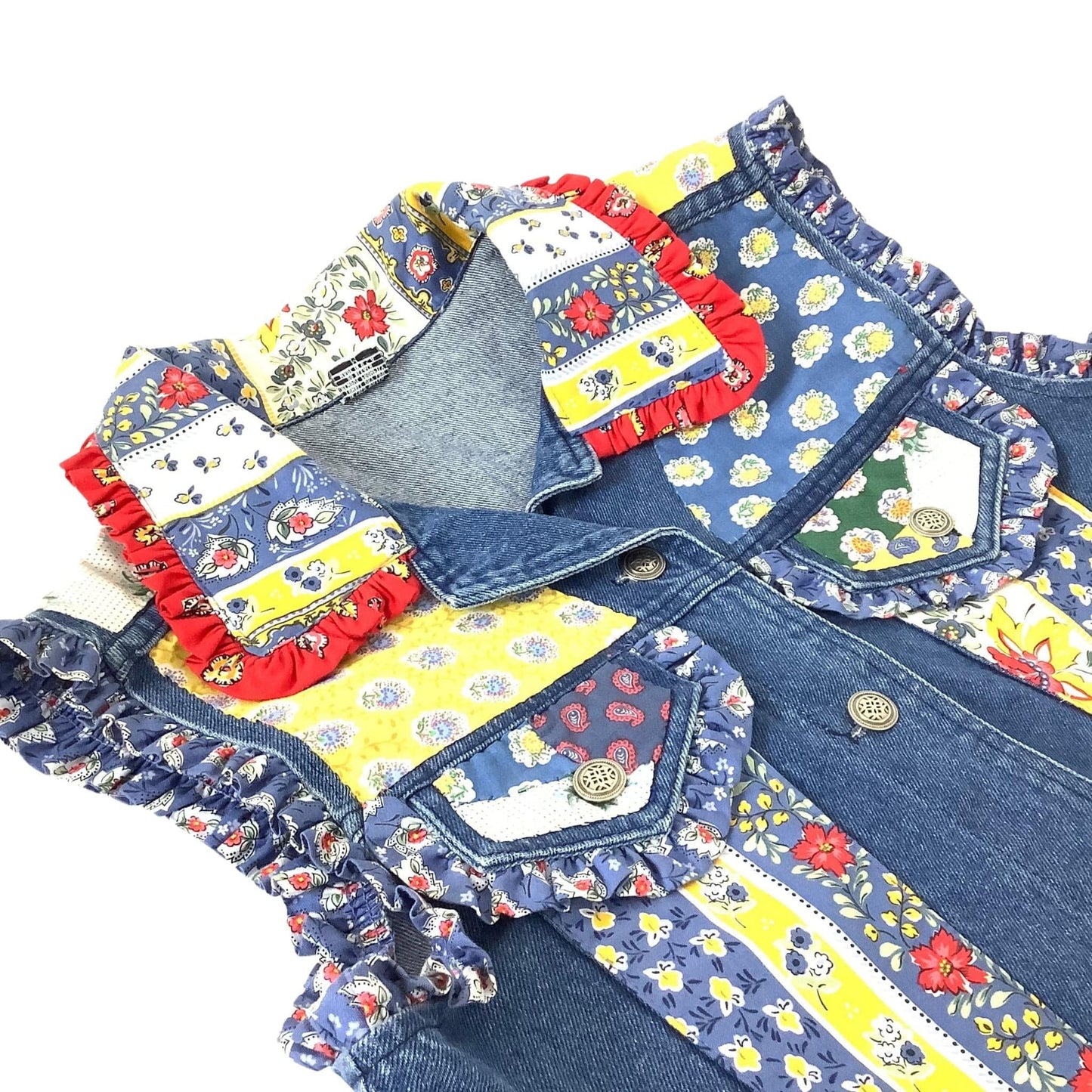 Patchwork Denim Vest
