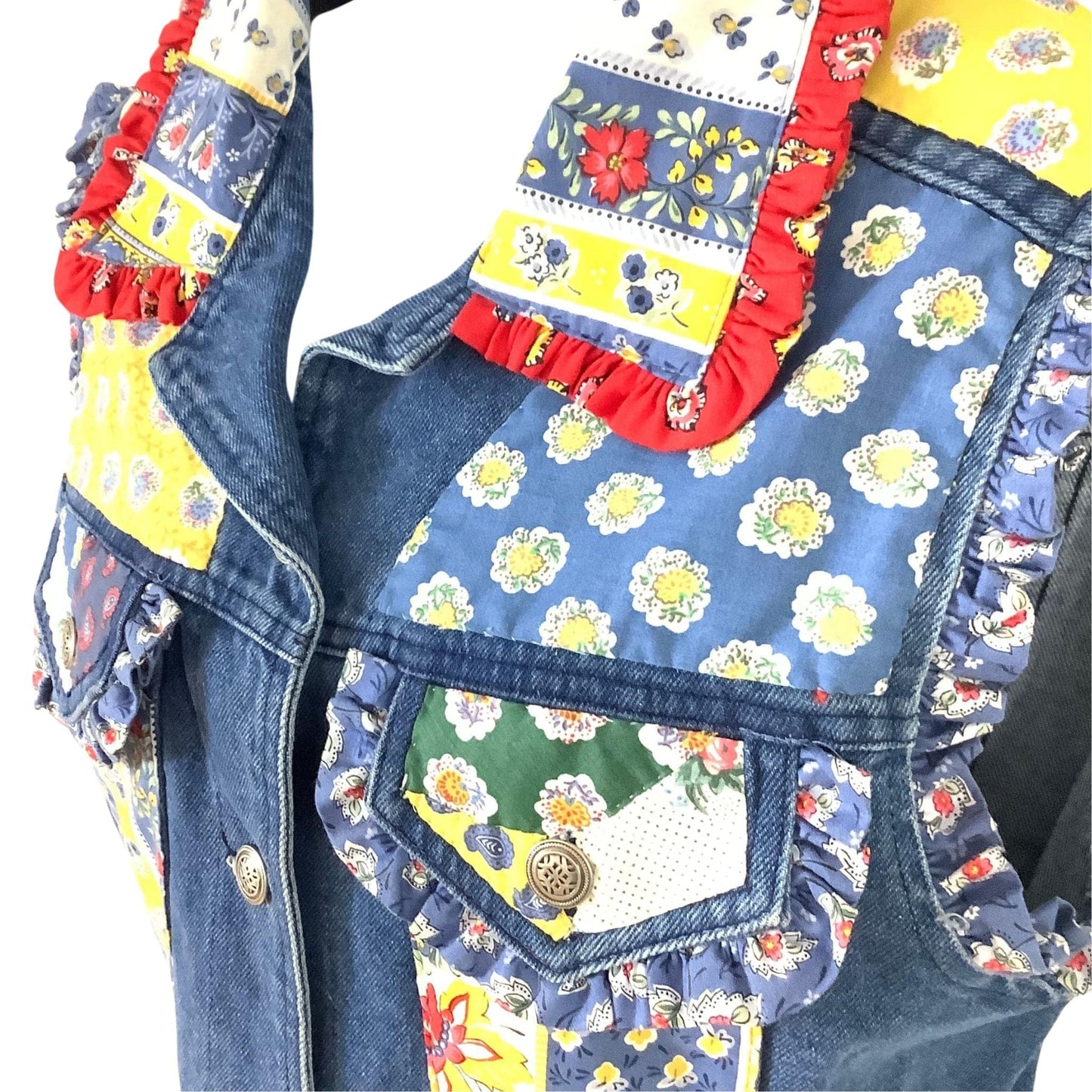 Patchwork Denim Vest
