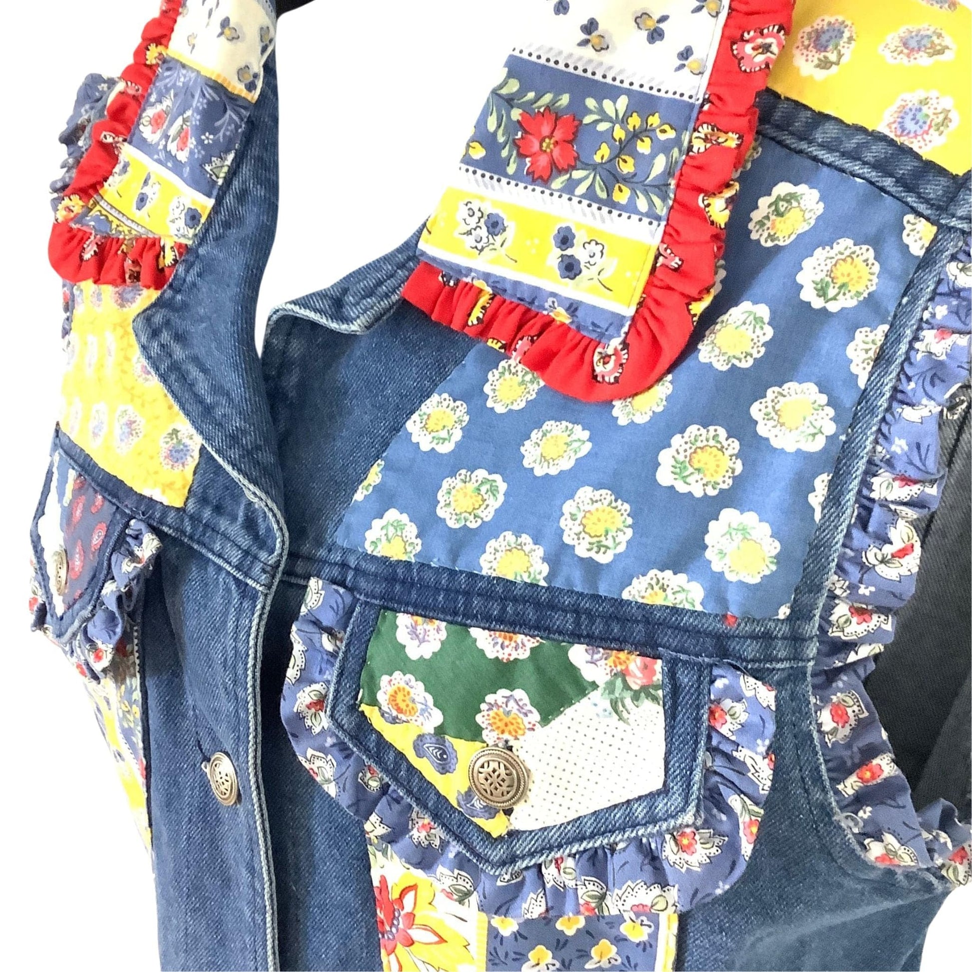 Patchwork Denim Vest