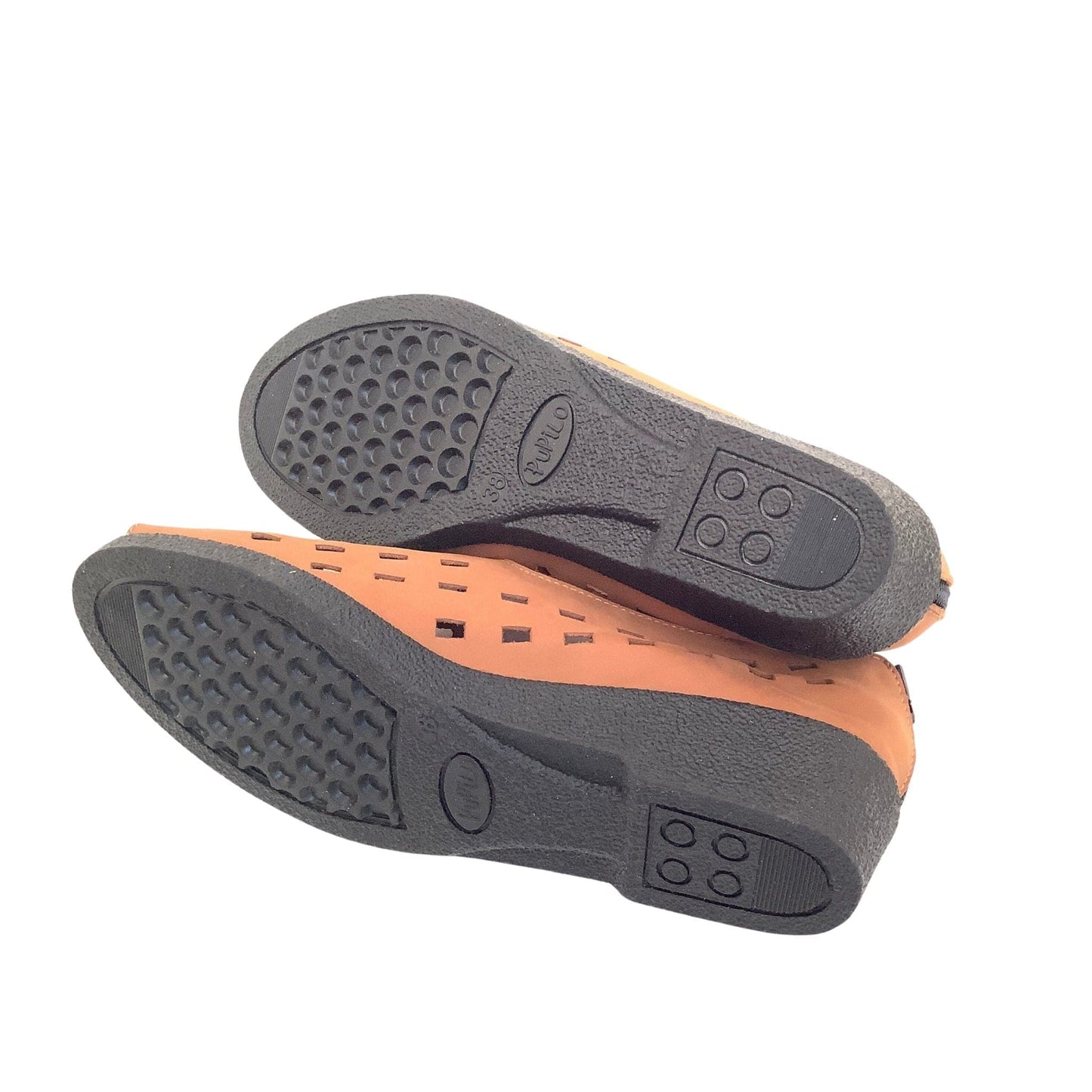 Perforated Flat Heel Shoes 7.5 / Brown / Y2K - Now