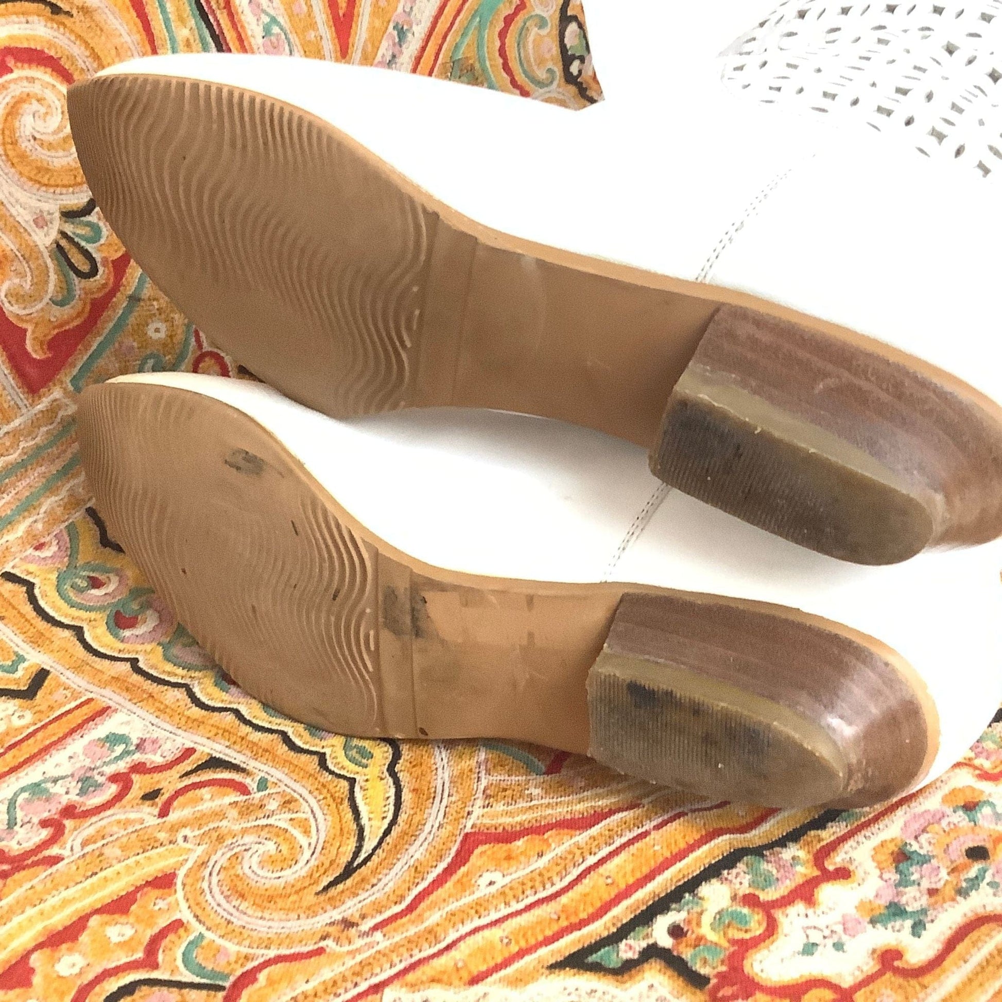 Perforated White Boots