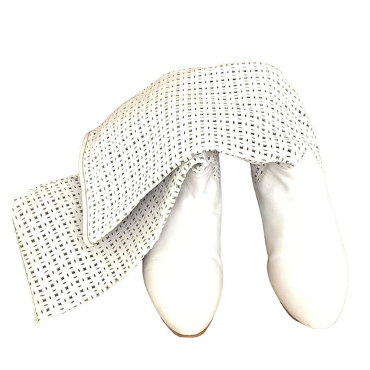 Perforated White Boots