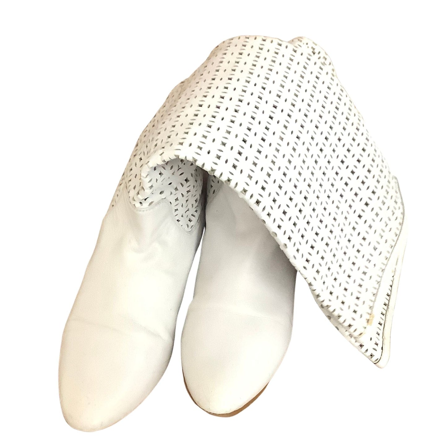 Perforated White Boots