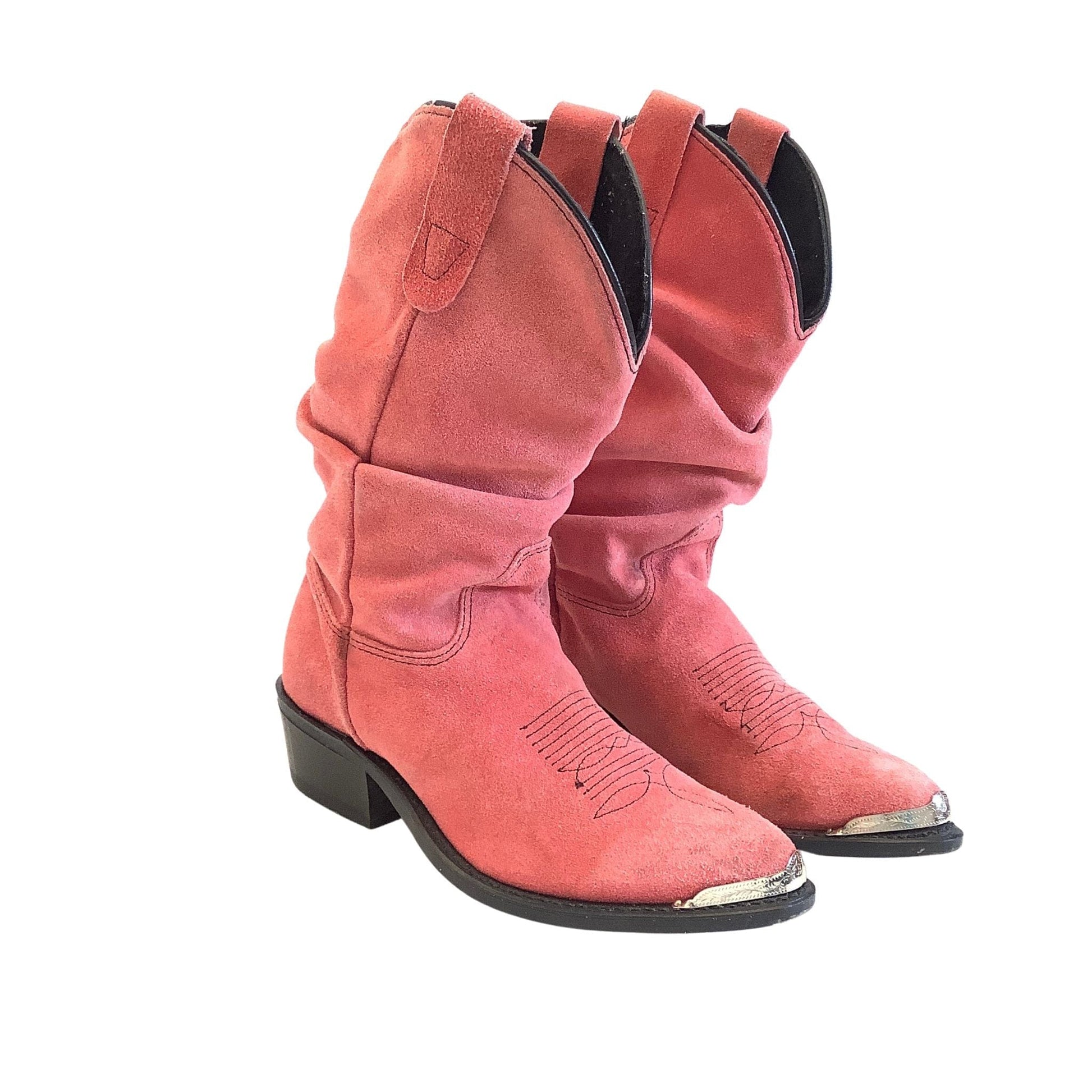 Pink Slouchy Cowboy Boots