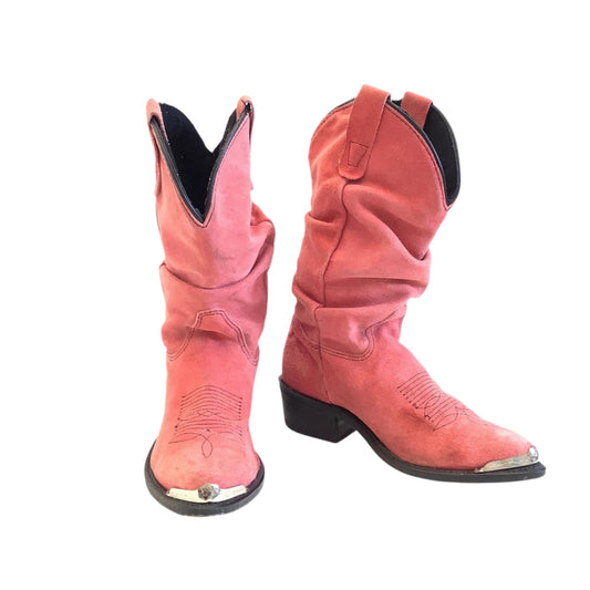 Pink Slouchy Cowboy Boots
