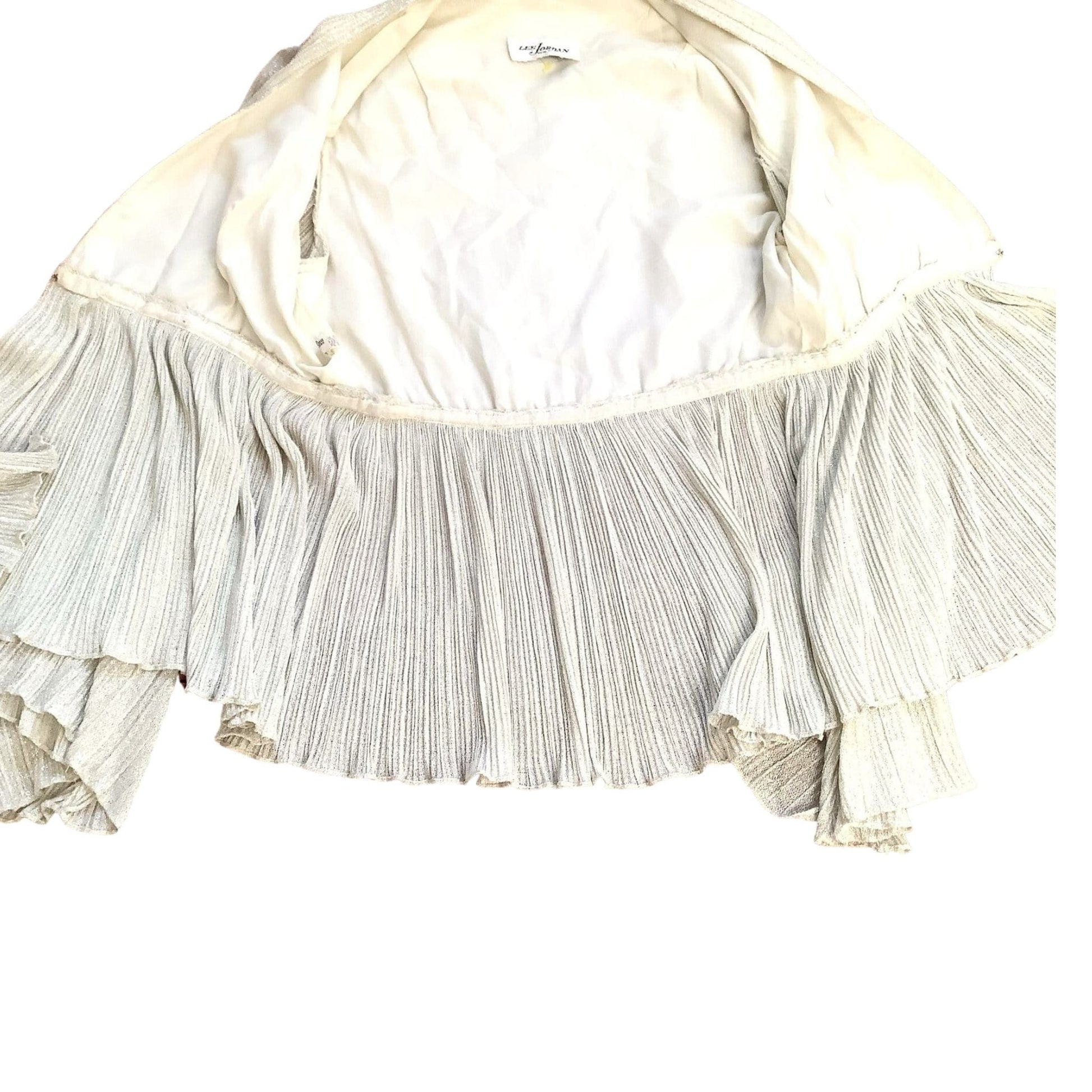 Pleated Disco Blouse Extra Small / Silver / Vintage 1970s