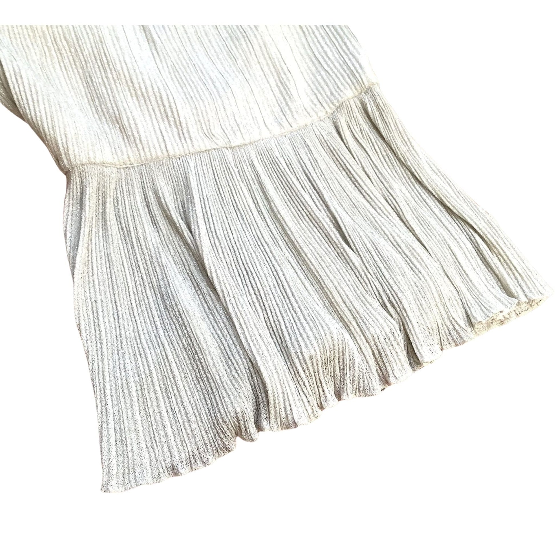 Pleated Sleeve Lurex Top - Vintage 1970s Disco Blouse