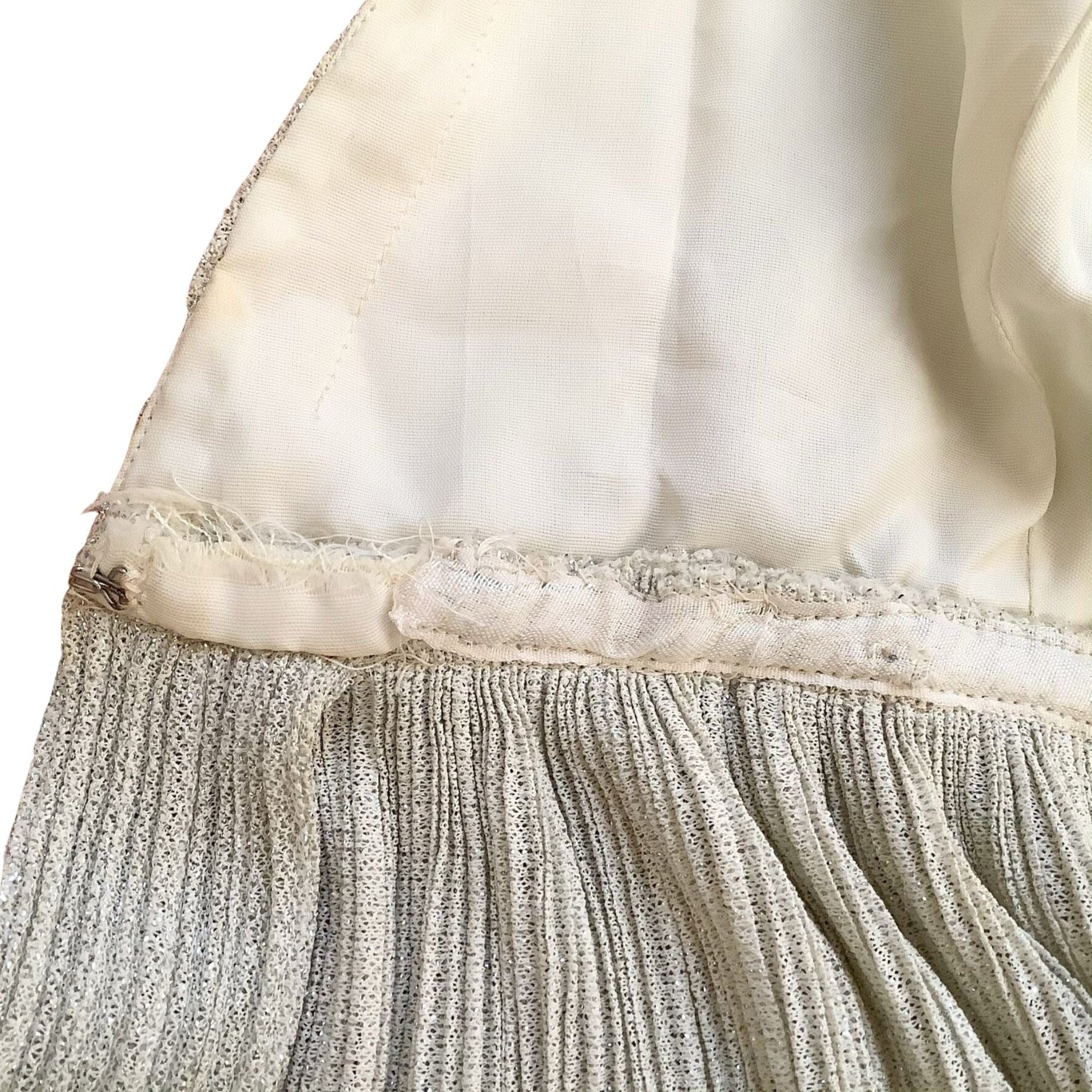 Pleated Sleeve Lurex Top - Vintage 1970s Disco Blouse
