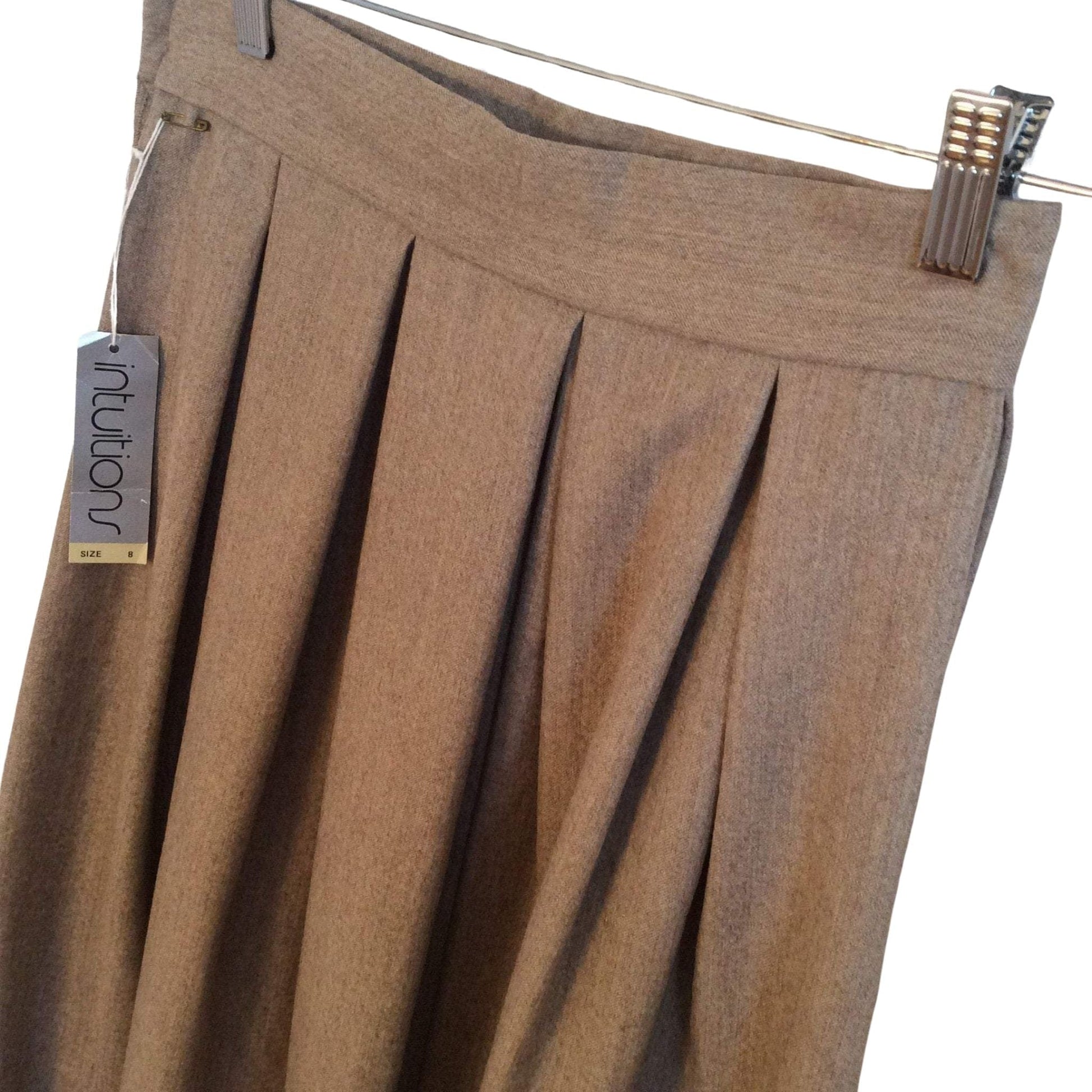 Pleated Wool Skirt Small / Tan / Vintage 1990s