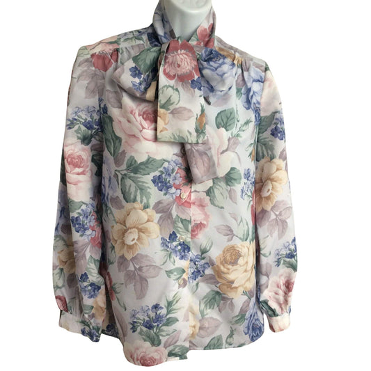 1980s Romantic Secretary Top - Queen Casuals Blouse