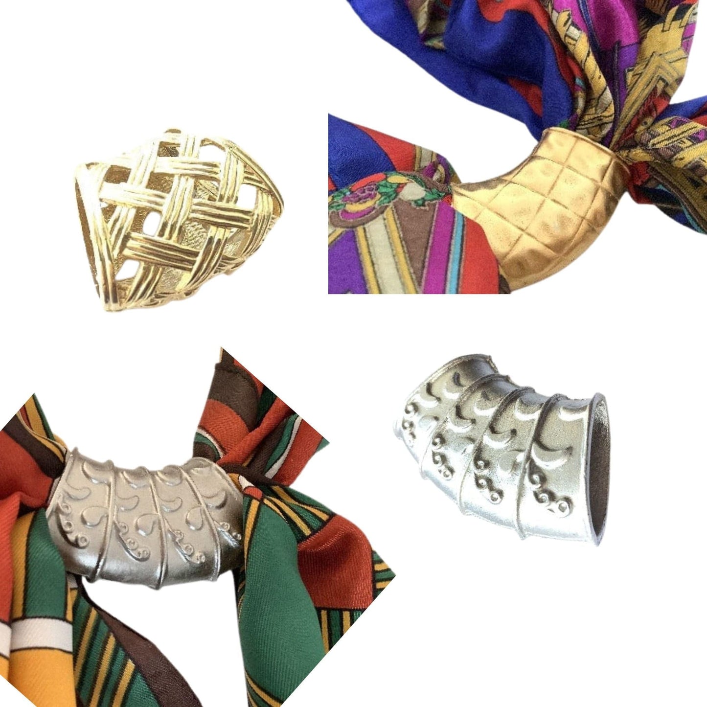 Quilted Gold Scarf Slide