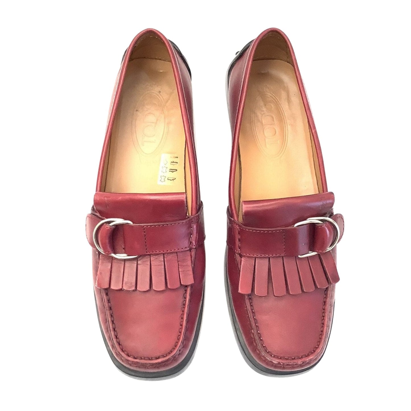 Red Leather Kiltie Loafers