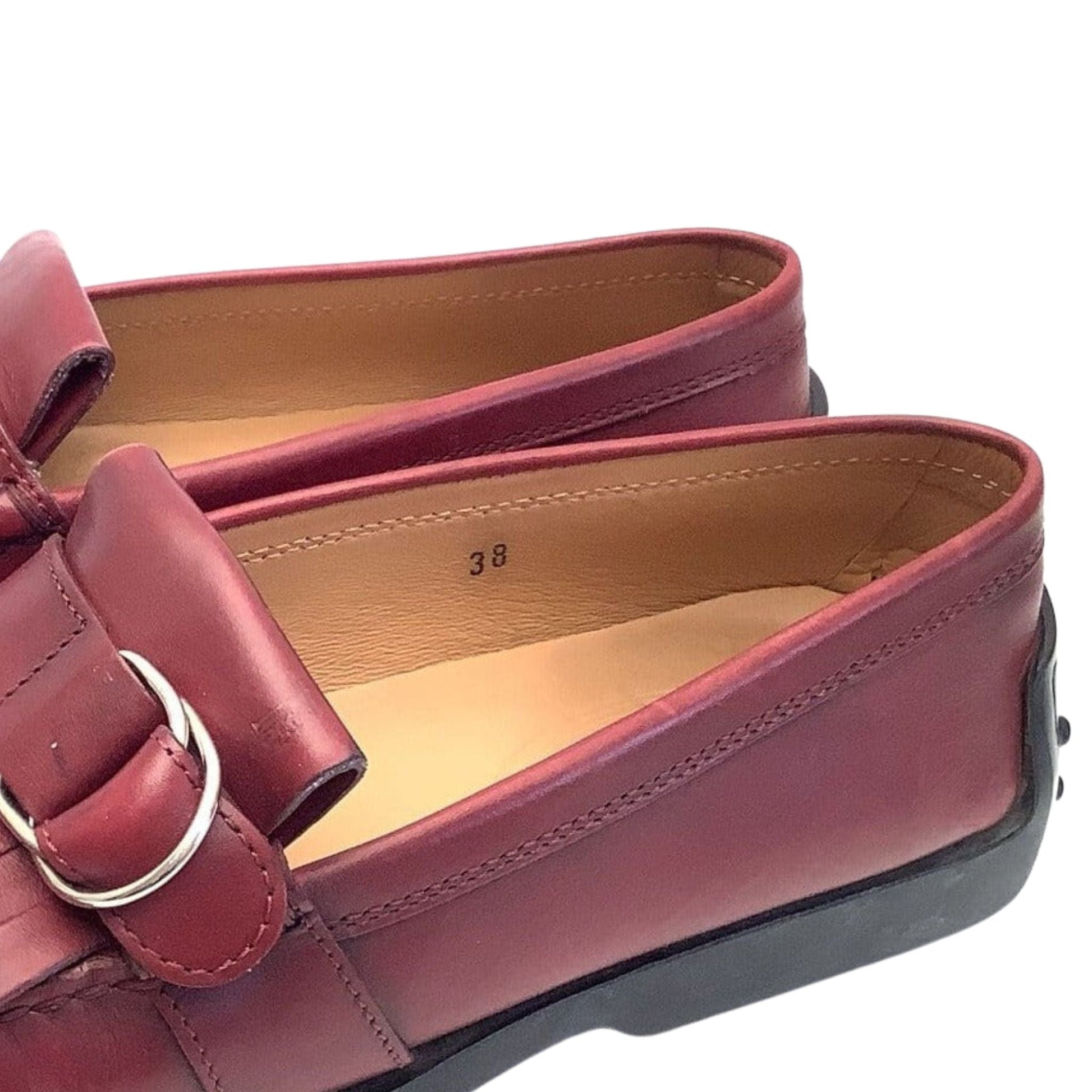 Red Leather Kiltie Loafers