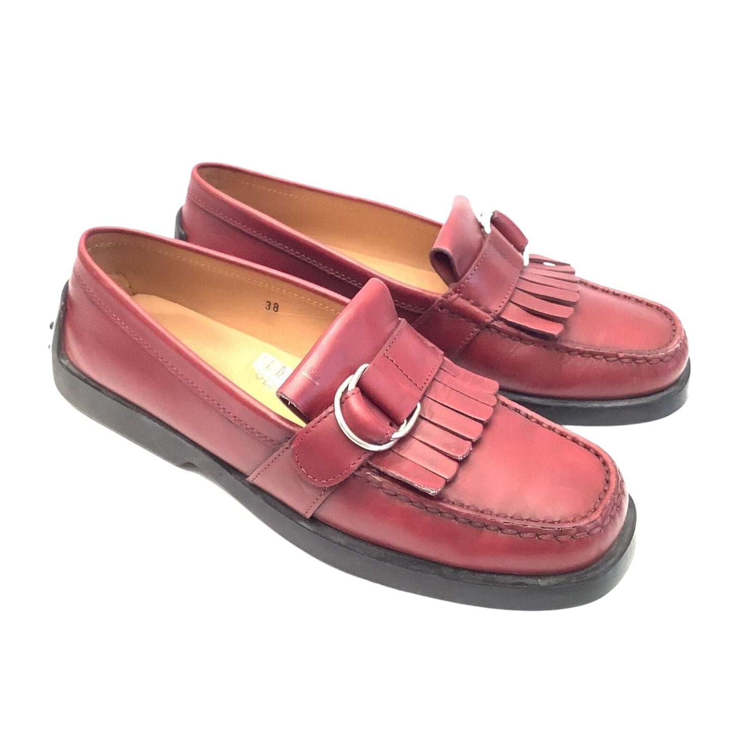 Red Leather Kiltie Loafers