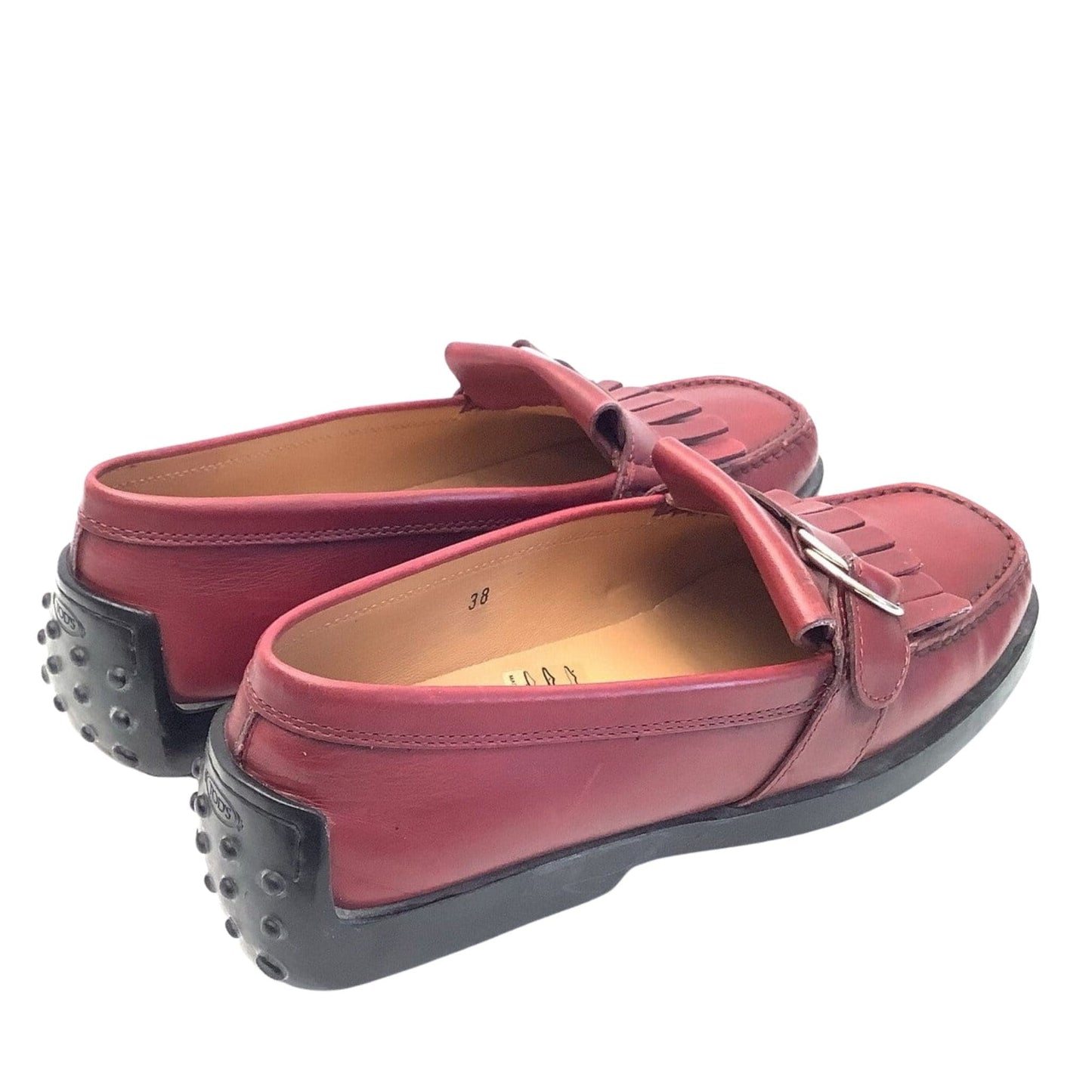 Red Leather Kiltie Loafers