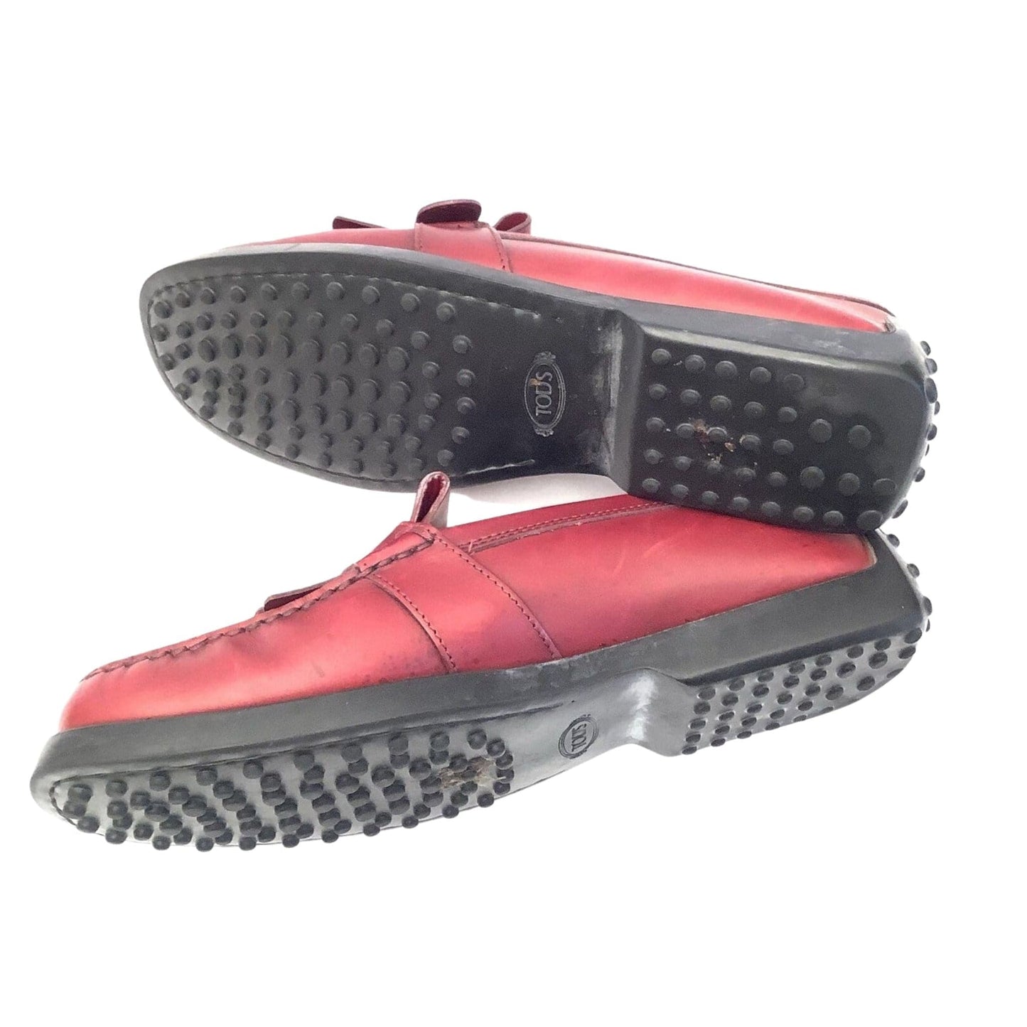 Red Leather Kiltie Loafers