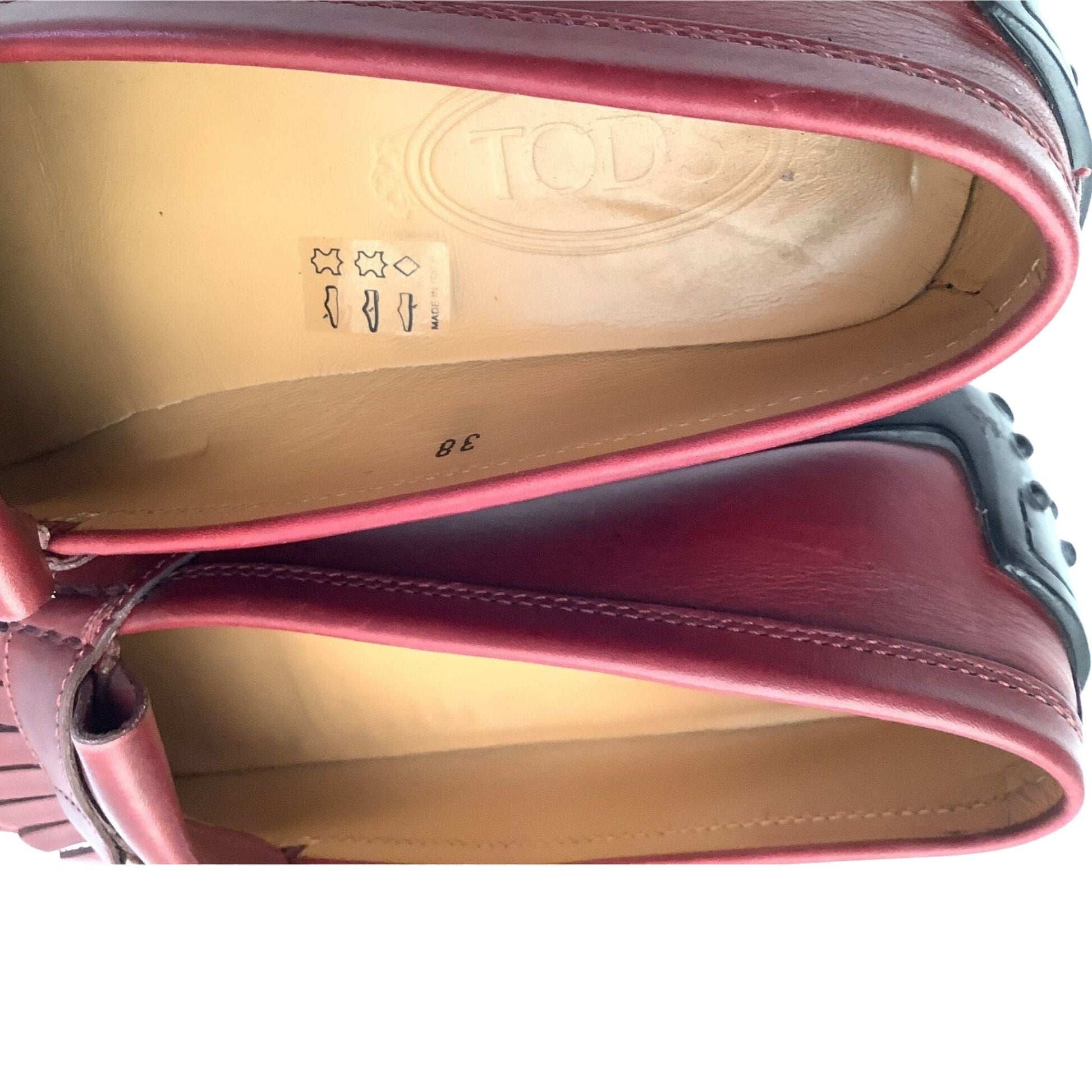 Red Leather Kiltie Loafers