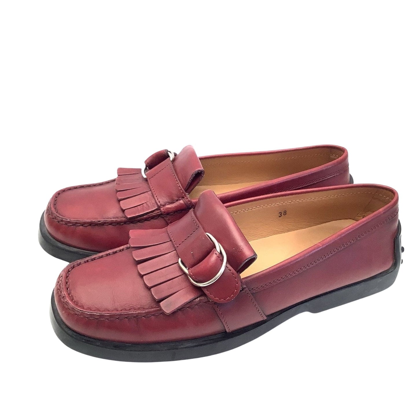 Red Leather Kiltie Loafers