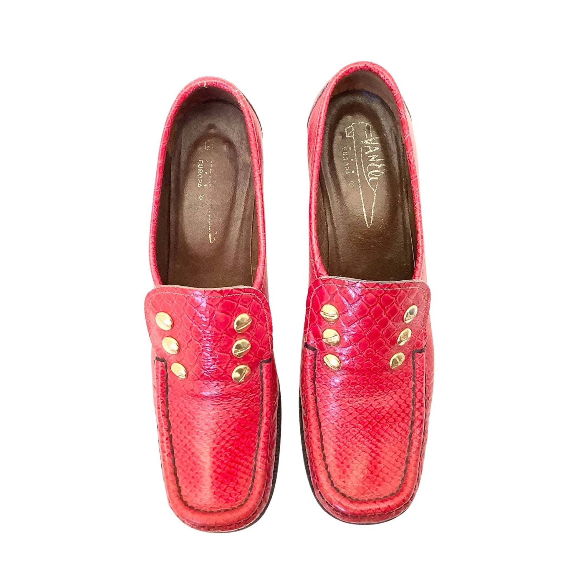 Red Leather Loafers