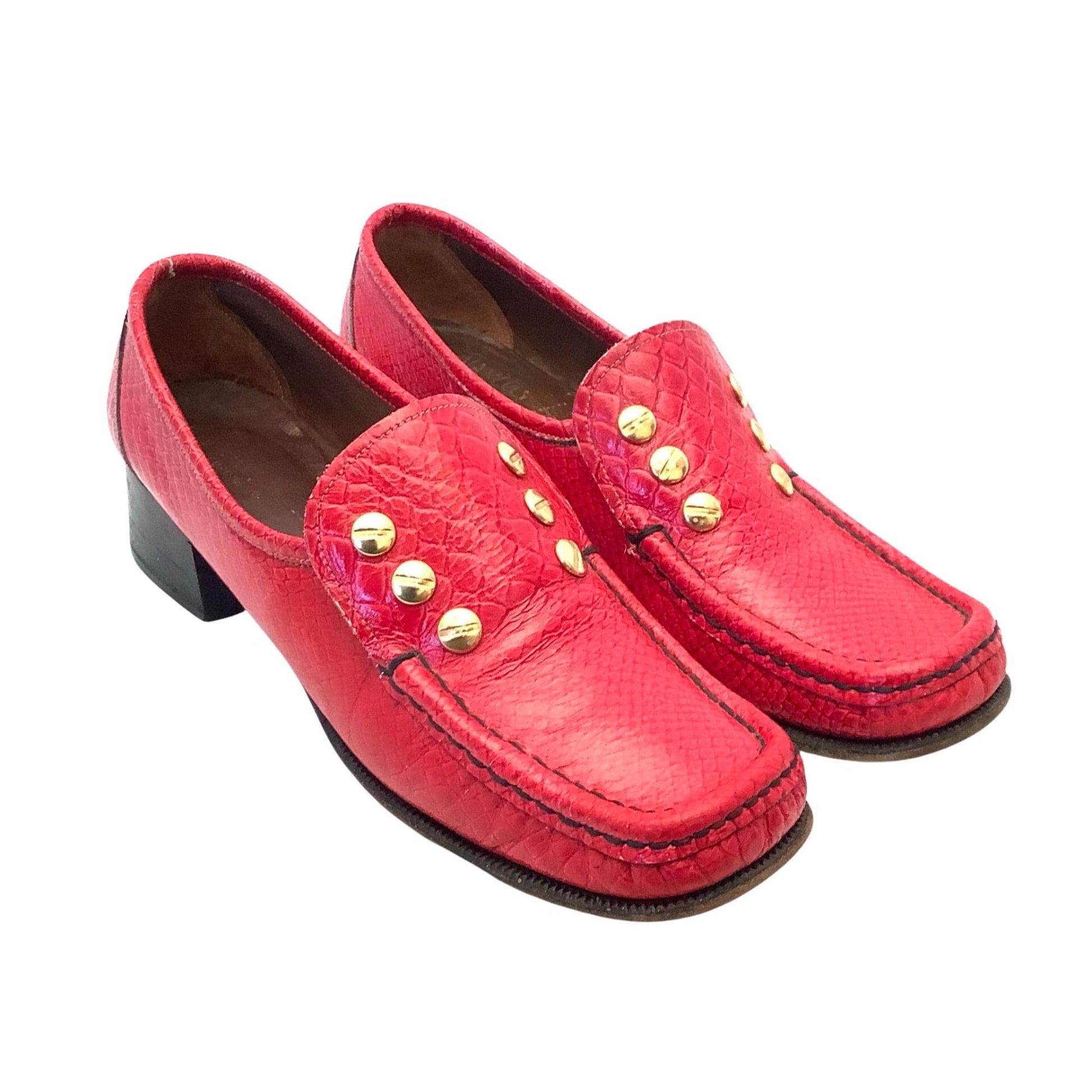 Red Leather Loafers