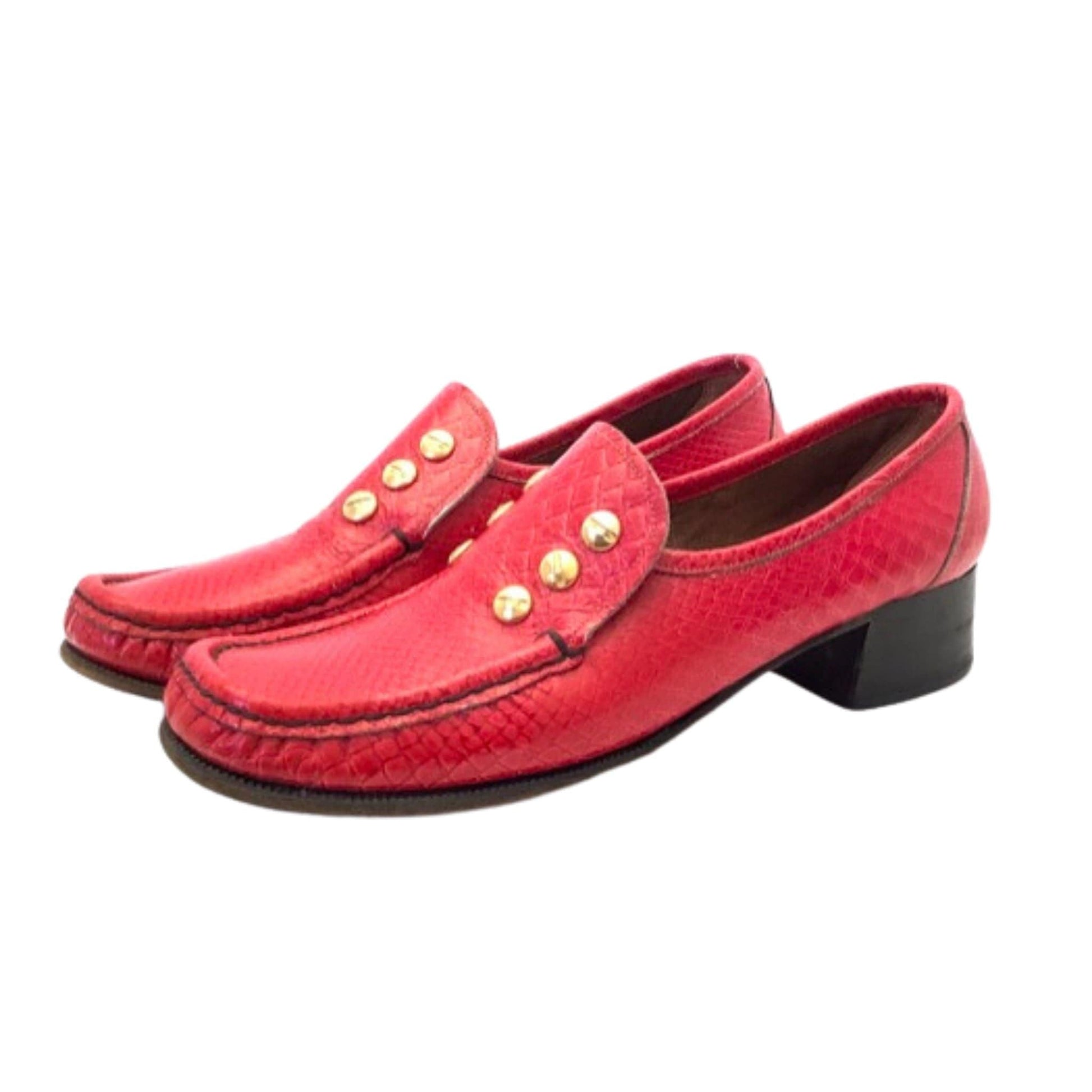 Red Leather Loafers