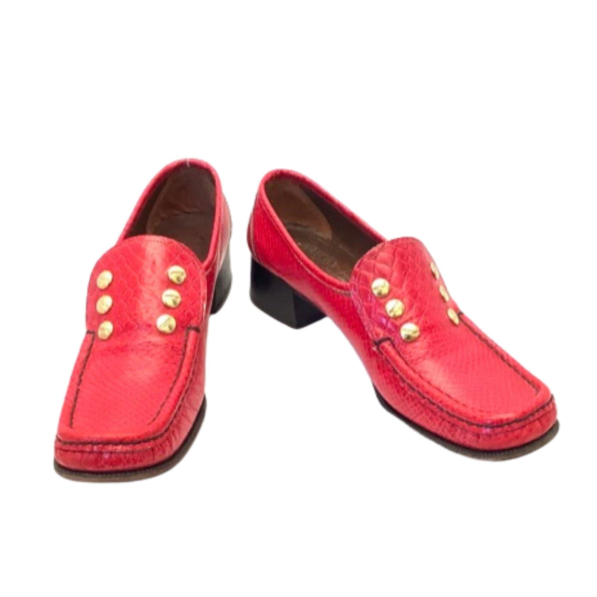 Red Leather Loafers