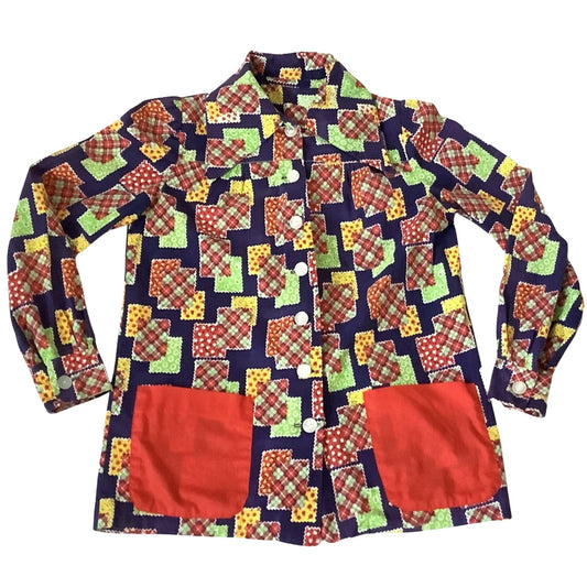 Retro Patchwork Blouse - Authentic 1930s Fashion