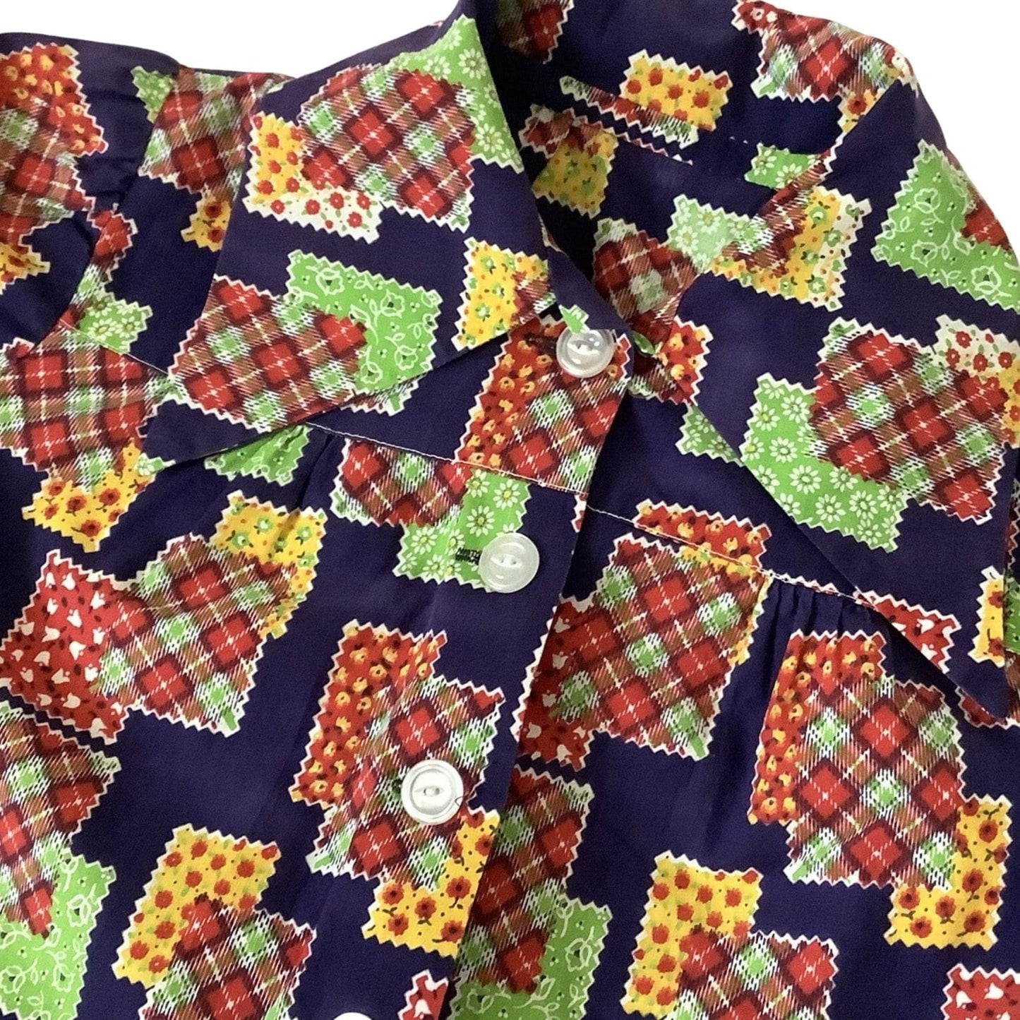 Retro Patchwork Blouse - Authentic 1930s Fashion