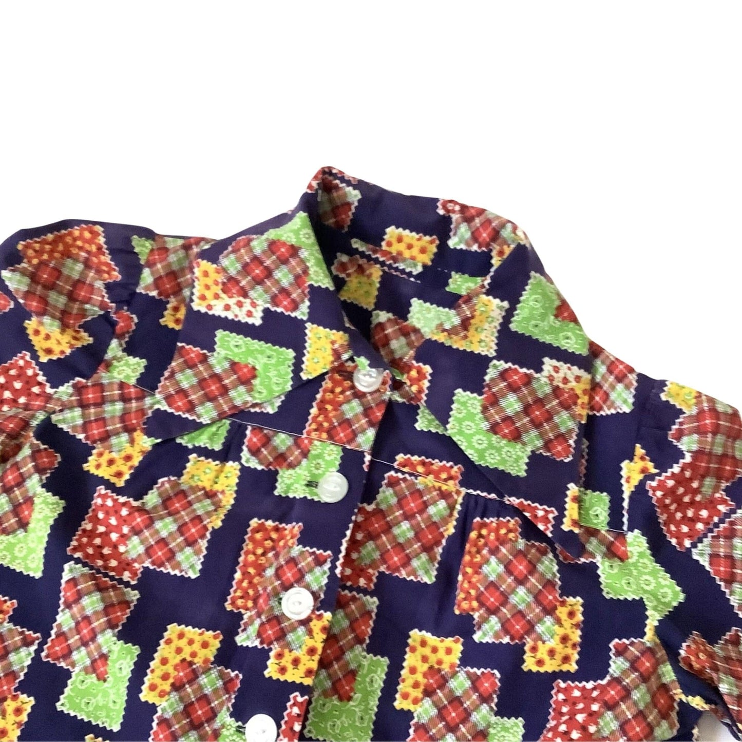 Retro Patchwork Blouse - Authentic 1930s Fashion