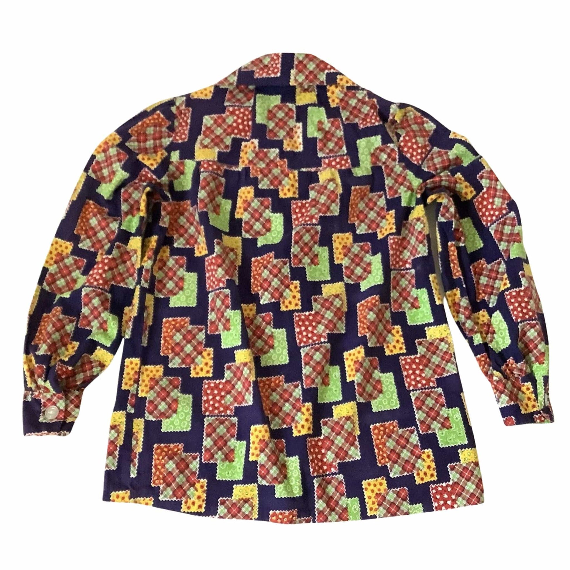 Retro Patchwork Blouse - Authentic 1930s Fashion