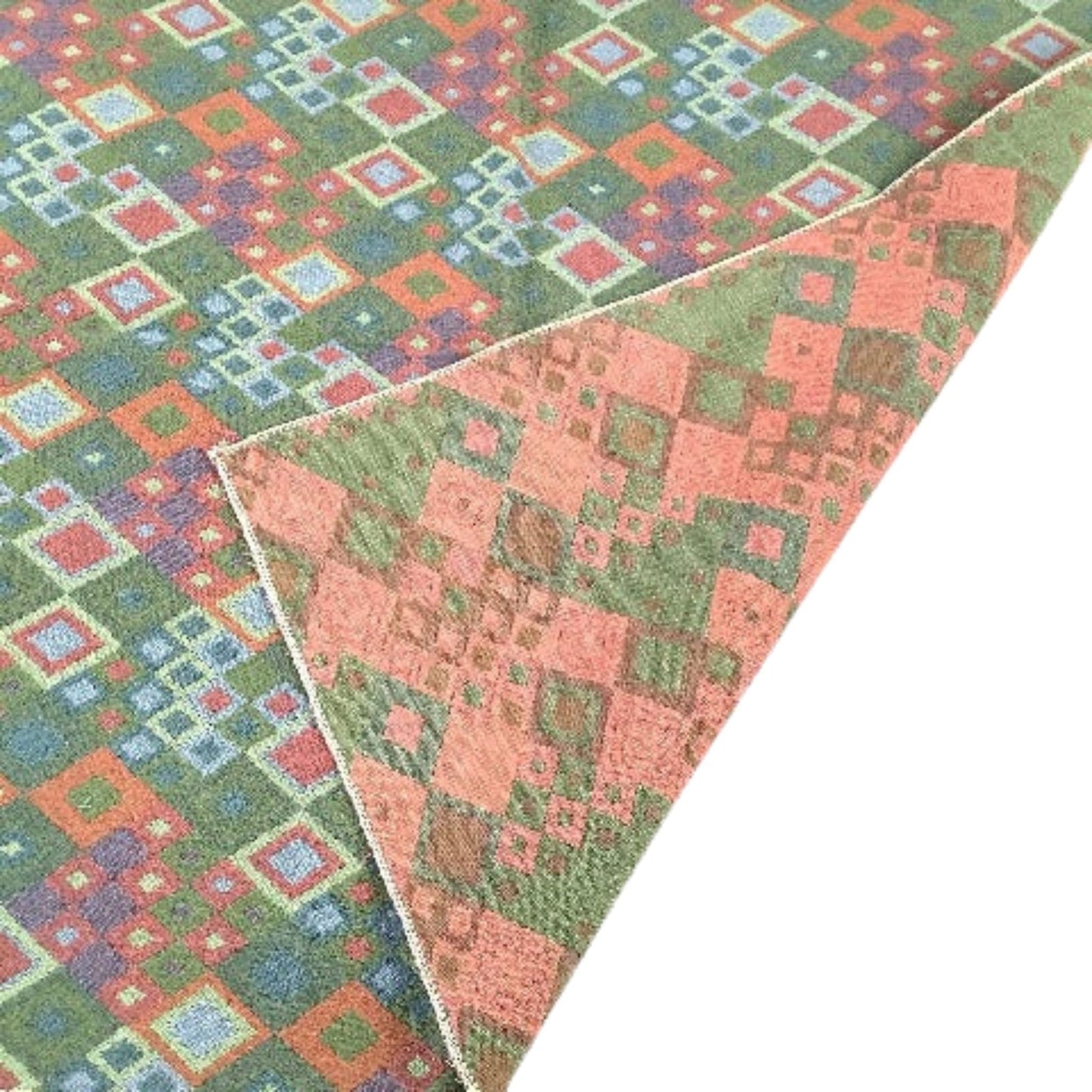 Retro Pattern Fabric Sample Multi / Cotton / Vintage 1980s