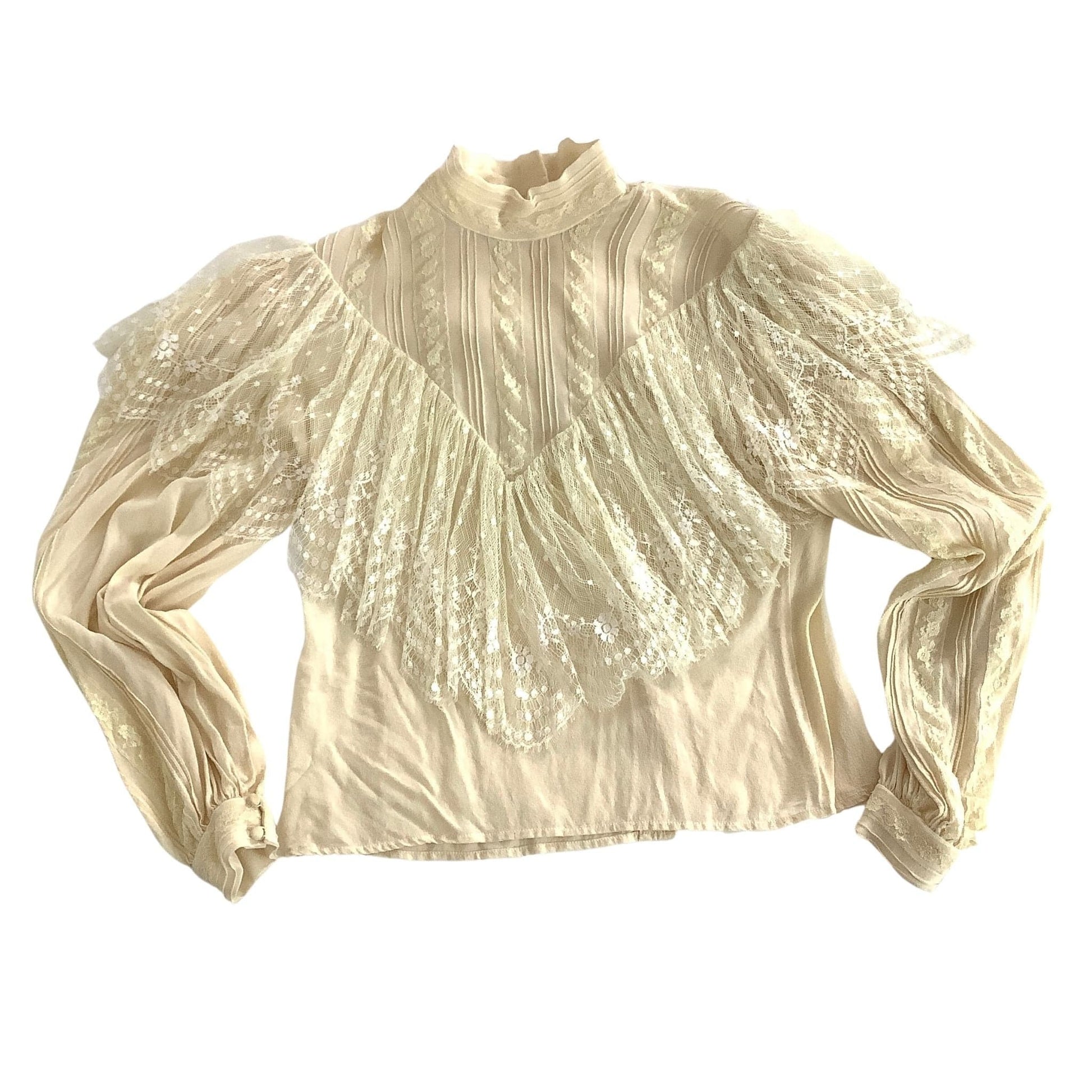 Rina-di-Montella Blouse - Vintage Silk Victorian Top