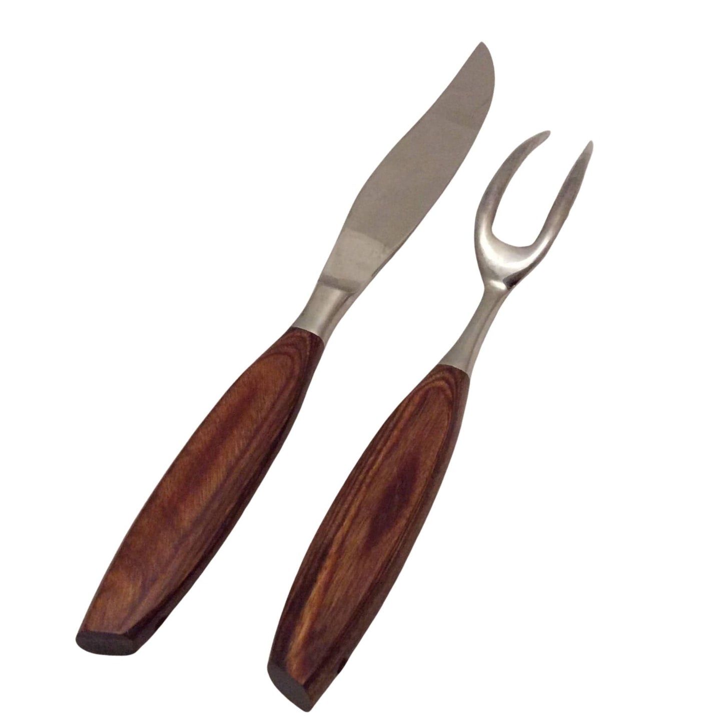 Rosewood Handles Carving Set Stainless / Stainless / Vintage 1950s