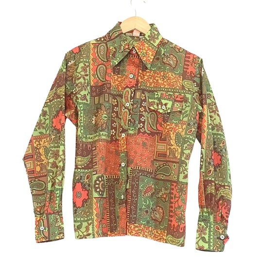 Vintage Wild Print Scandia Shirt - 1980s Fashion