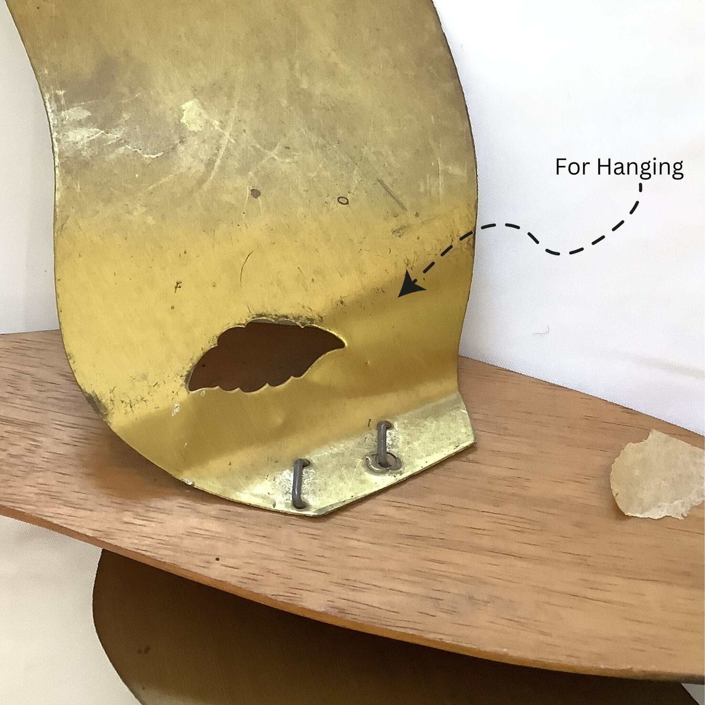 Back view, close-up of hanging cut-out design for seagull, and 'For Hanging' text on a white background.