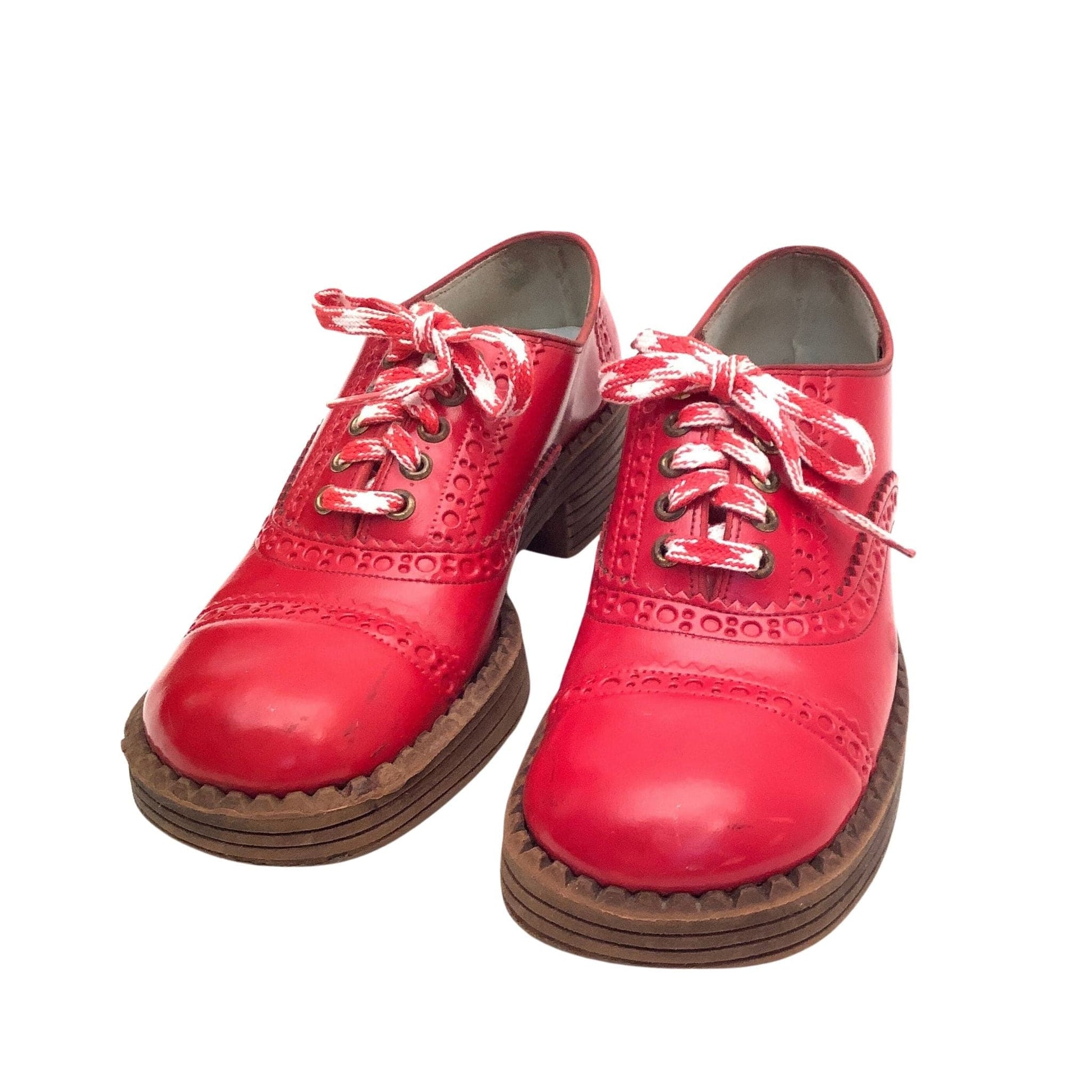 Sears Chunky Red Brogues 7 / Red / Vintage 1960s