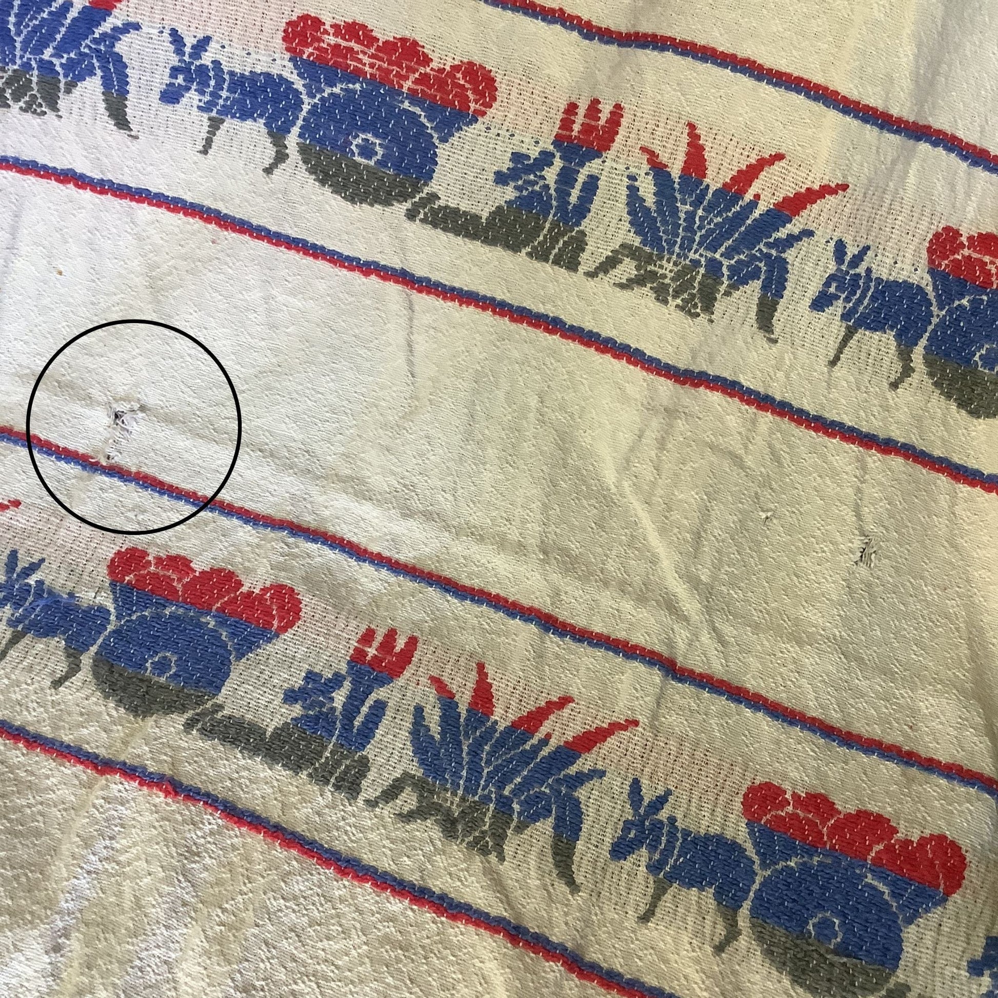 Second Hole View in 1950s Bates Cabin Bedspread