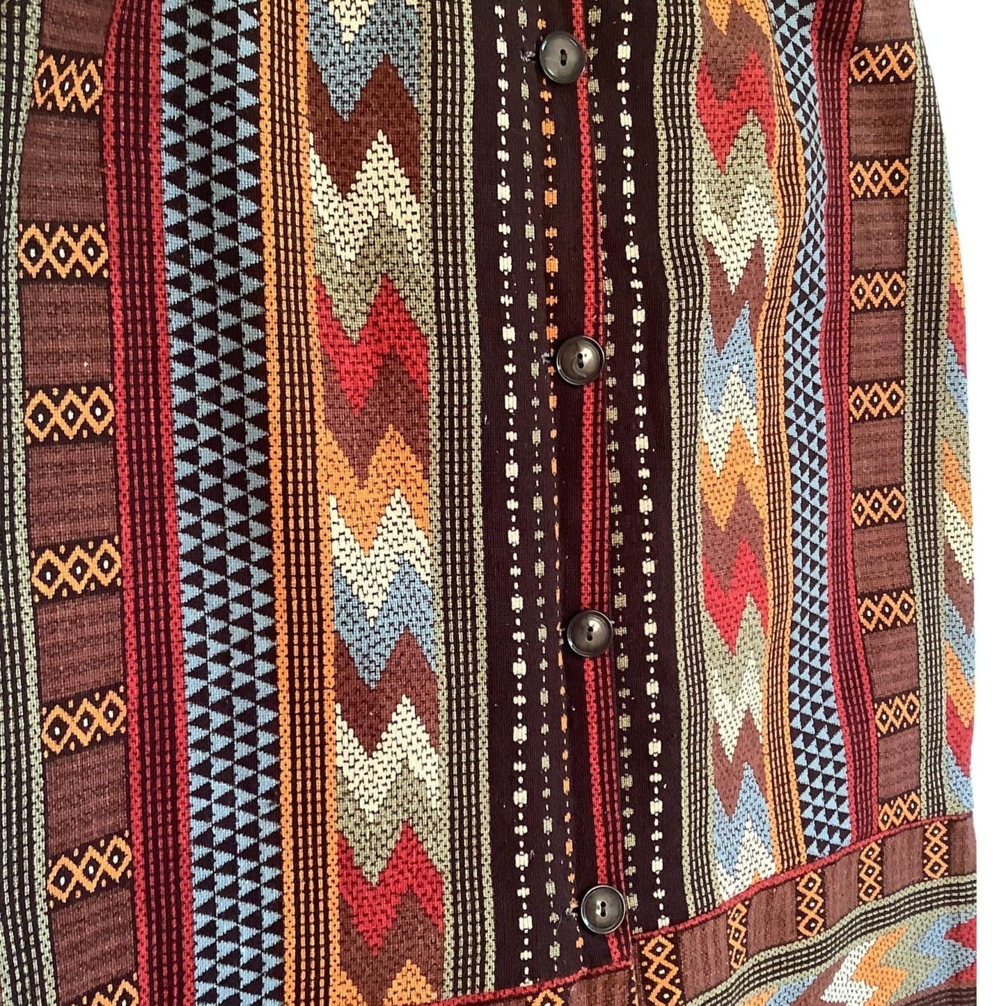 1980s Serape Maxi Skirt - Vintage Aztec Pattern