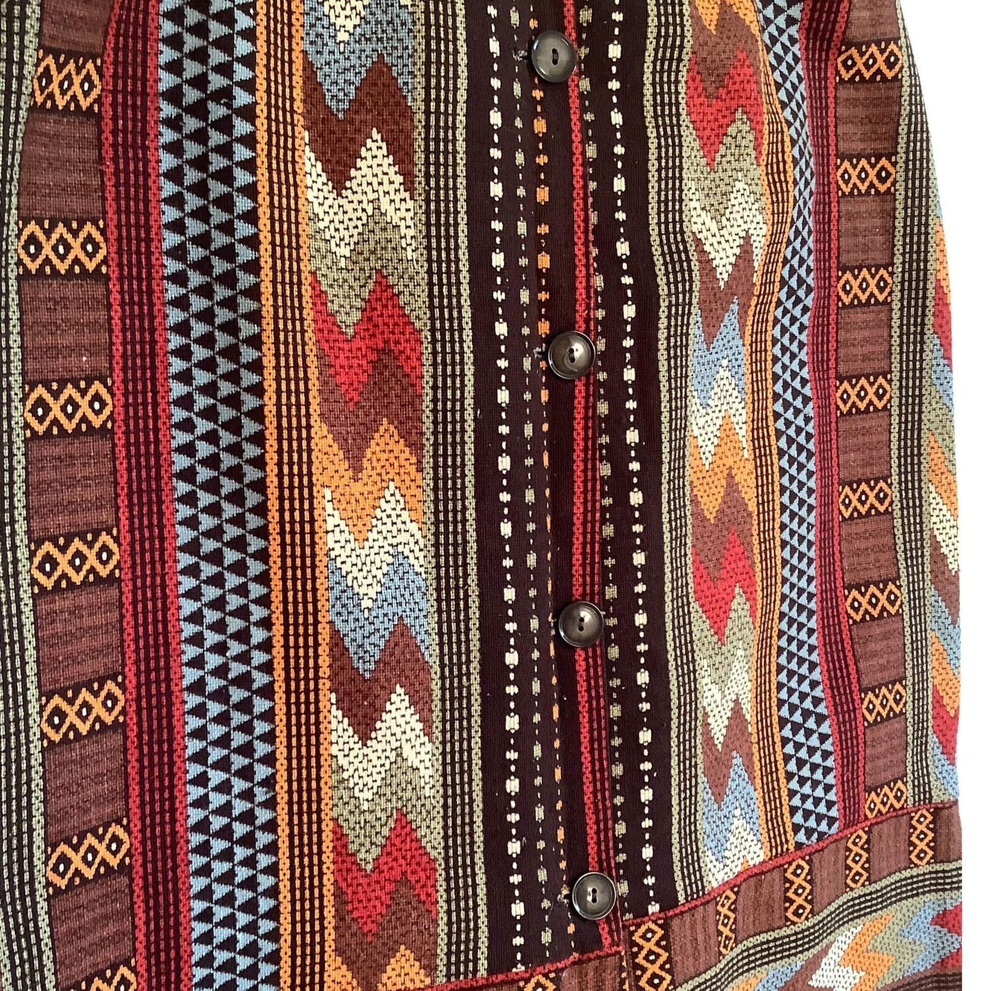 1980s Serape Maxi Skirt - Vintage Aztec Pattern