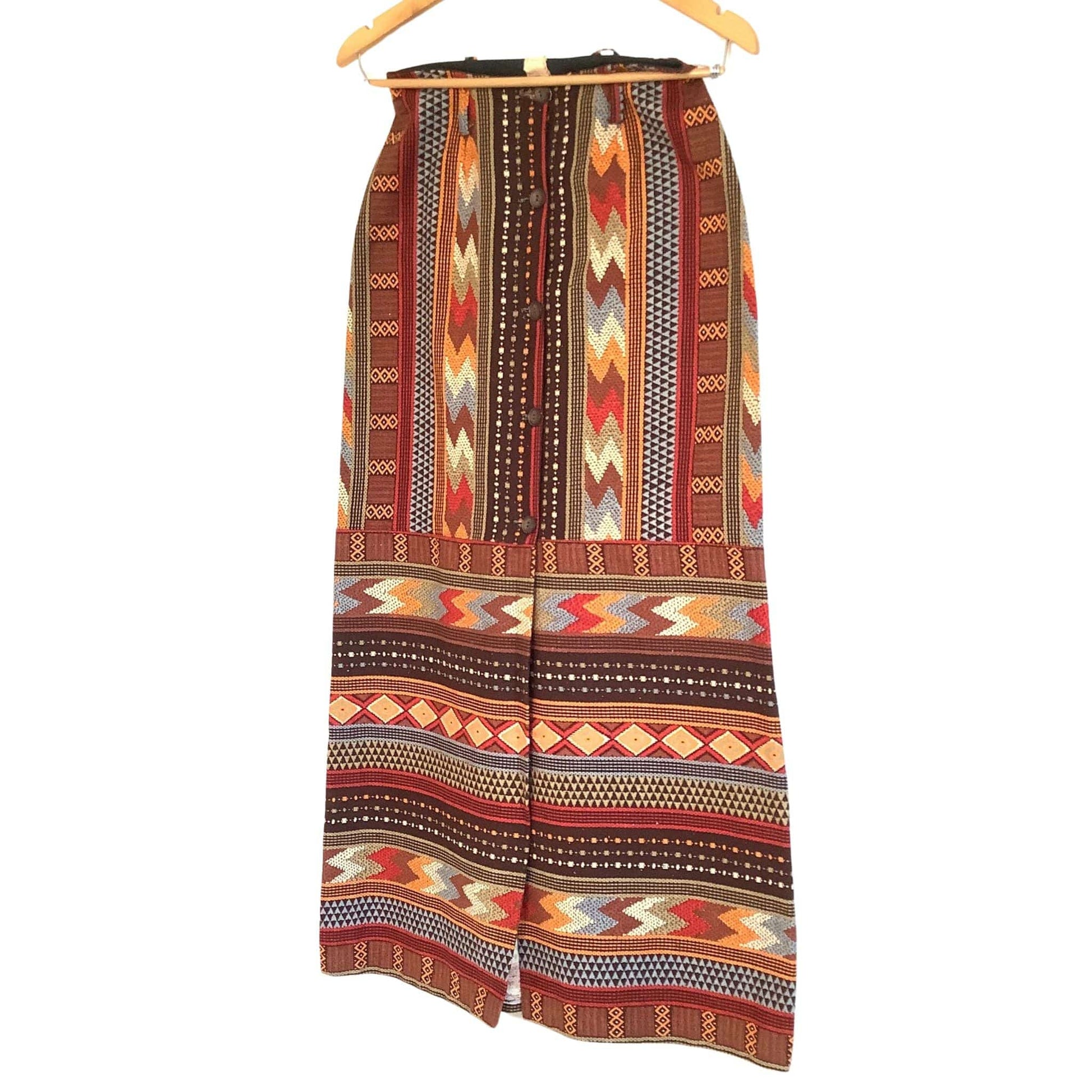 1980s Serape Maxi Skirt - Vintage Aztec Pattern