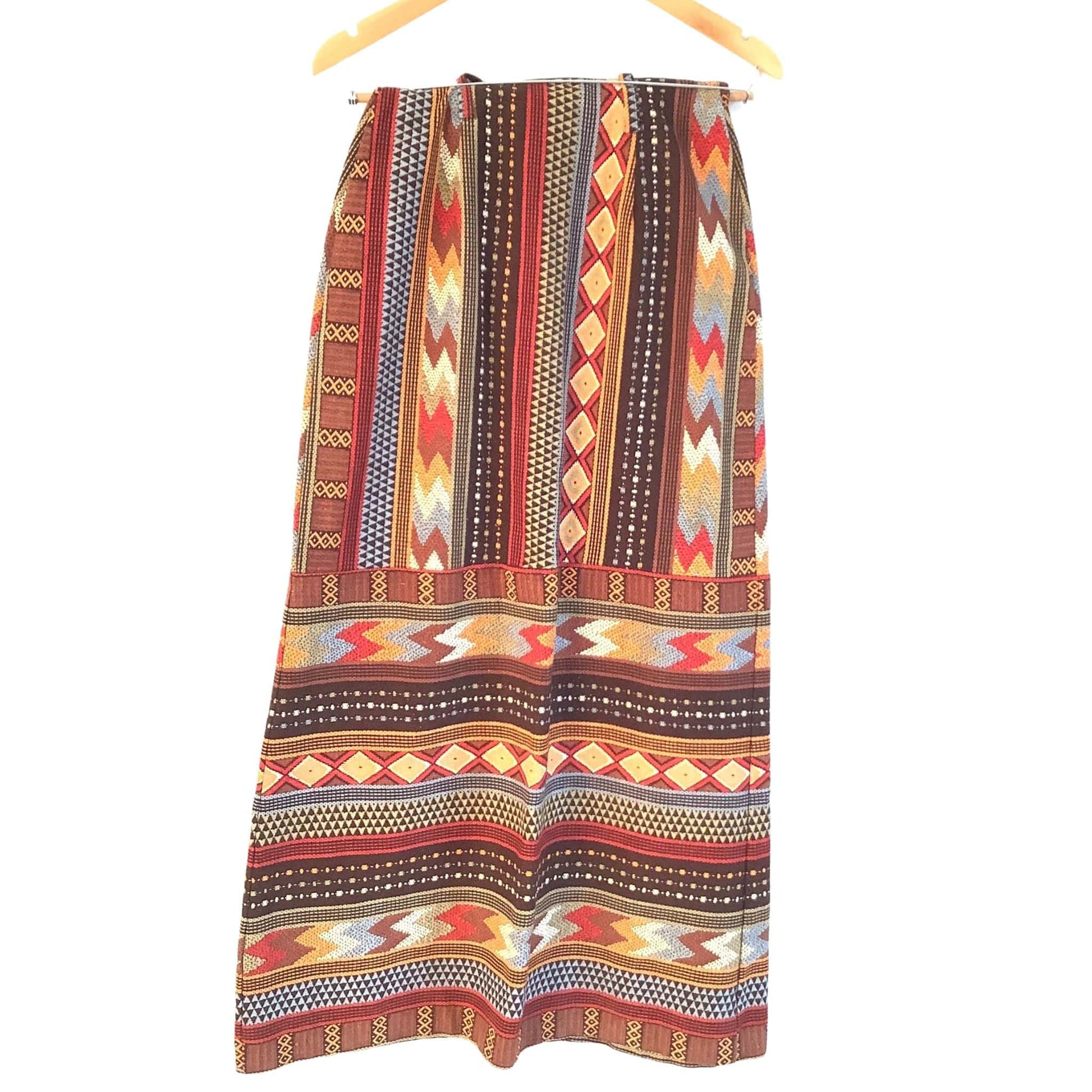 1980s Serape Maxi Skirt - Vintage Aztec Pattern