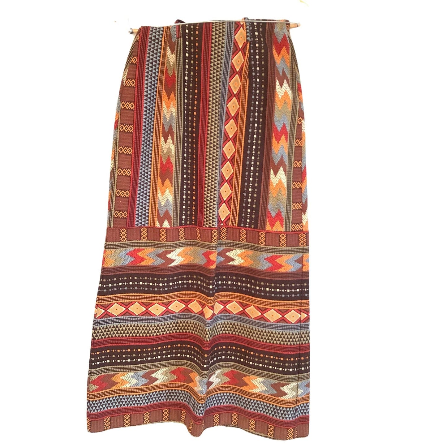 1980s Serape Maxi Skirt - Vintage Aztec Pattern