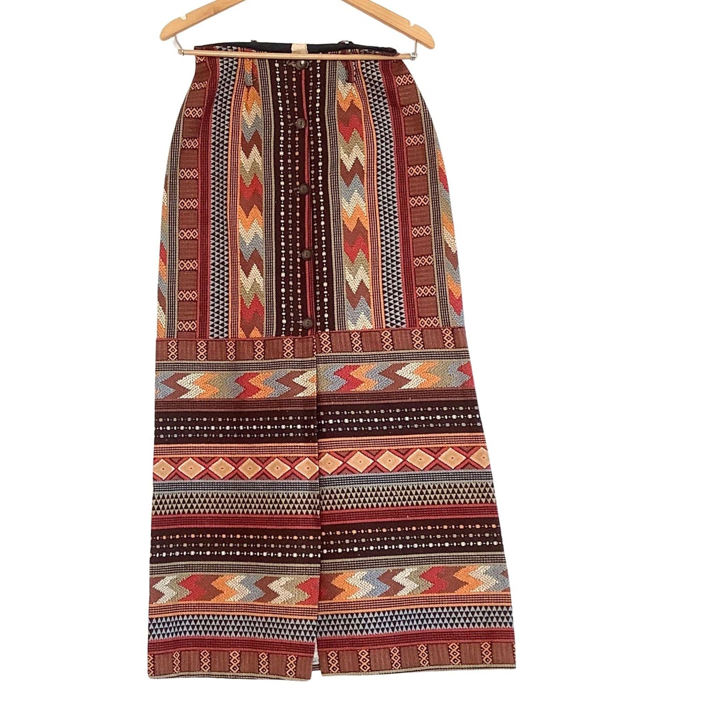 1980s Serape Maxi Skirt - Vintage Aztec Pattern