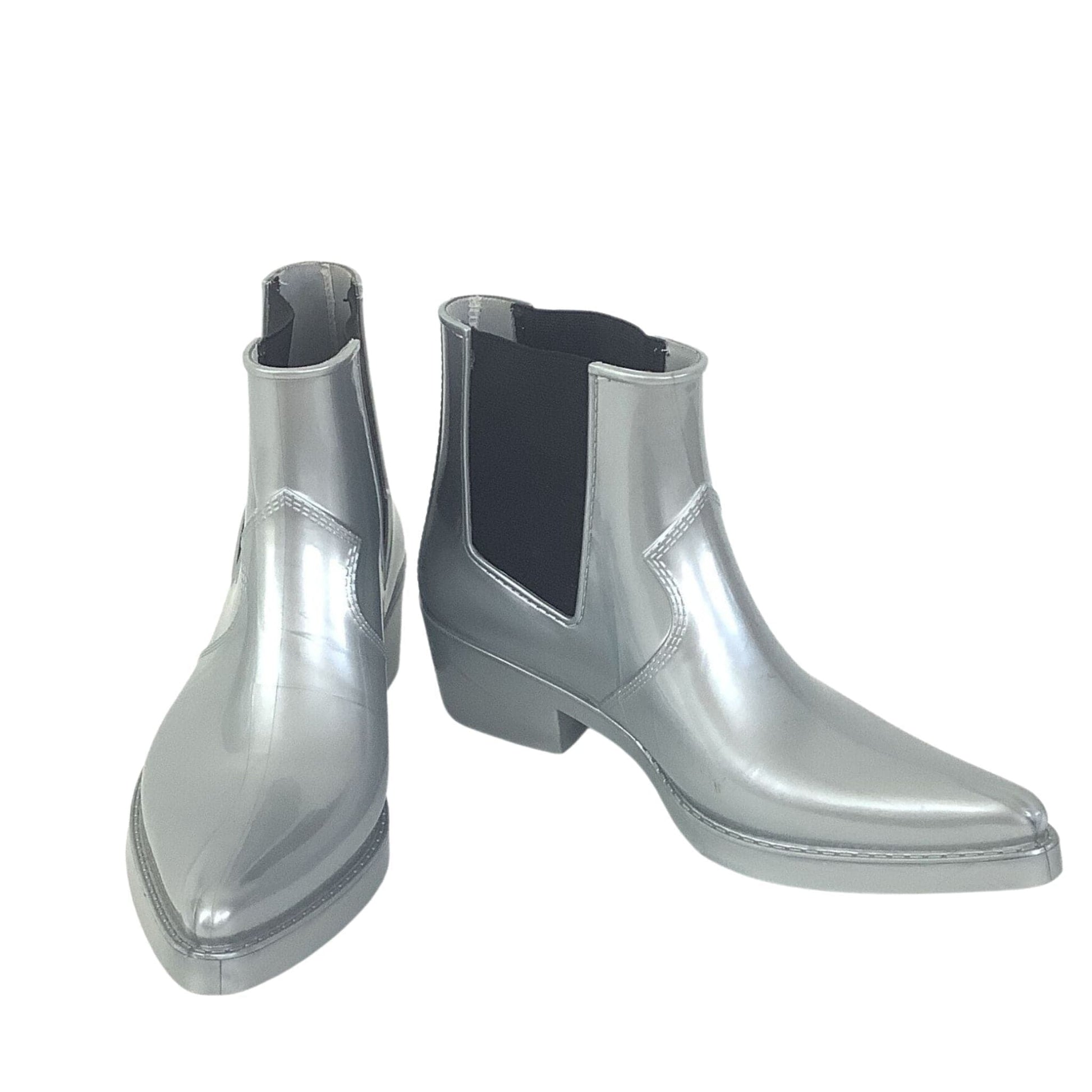 Silver Cowboy Rain Boots 8.5 / Silver / Y2K - Now