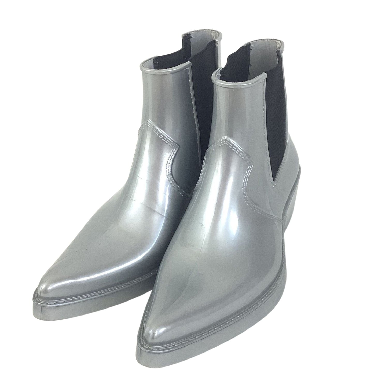 Silver Cowboy Rain Boots