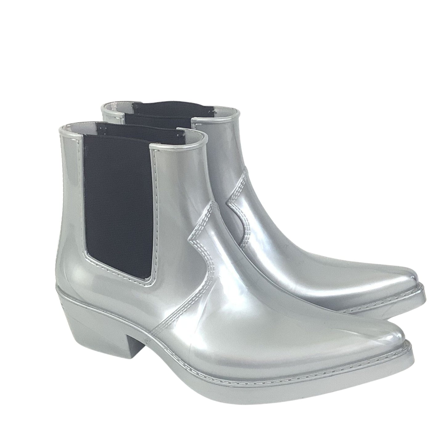 Silver Cowboy Rain Boots