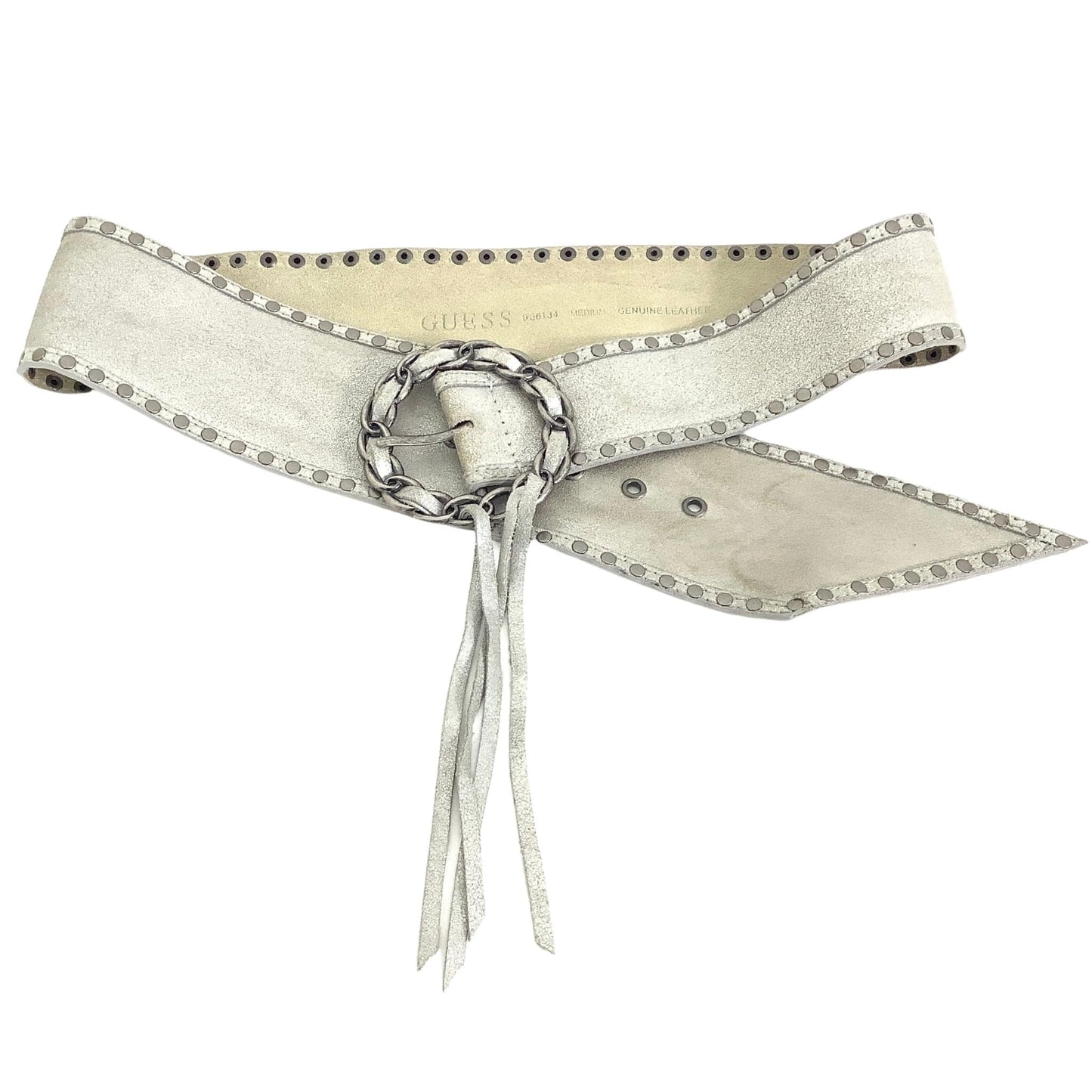 Silver Leather Guess Belt