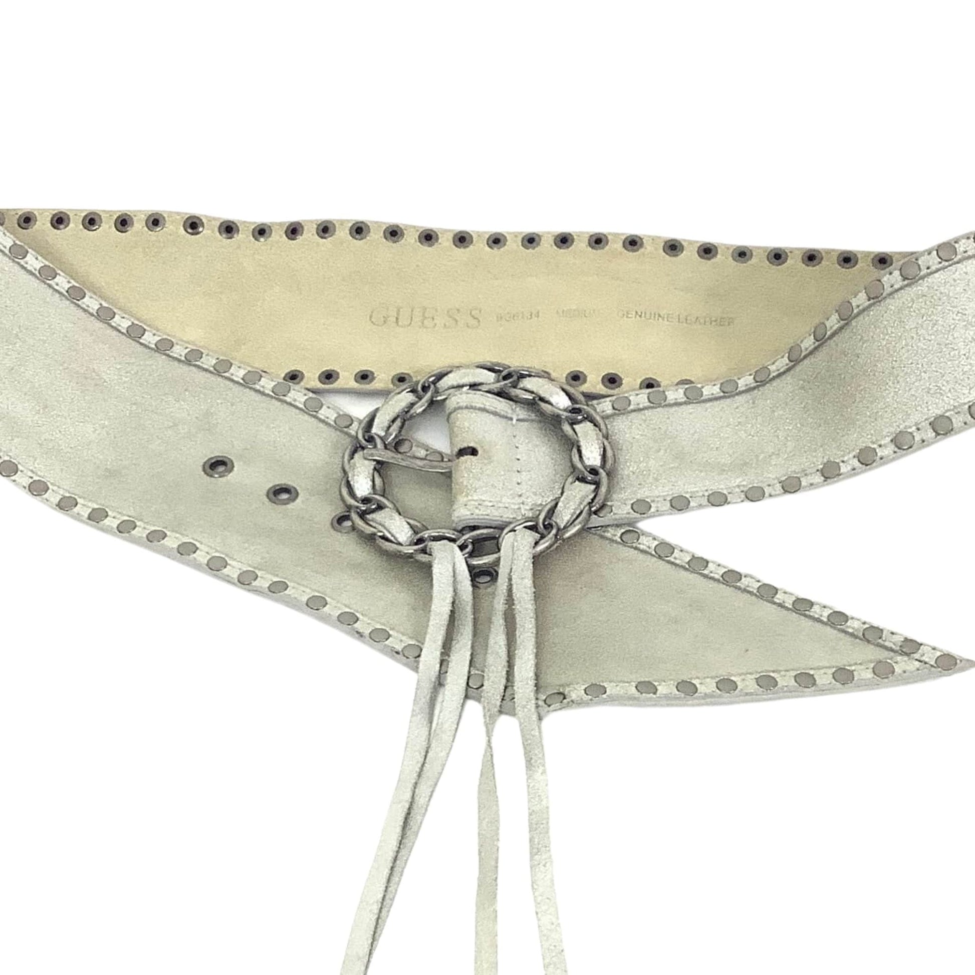 Silver Leather Guess Belt