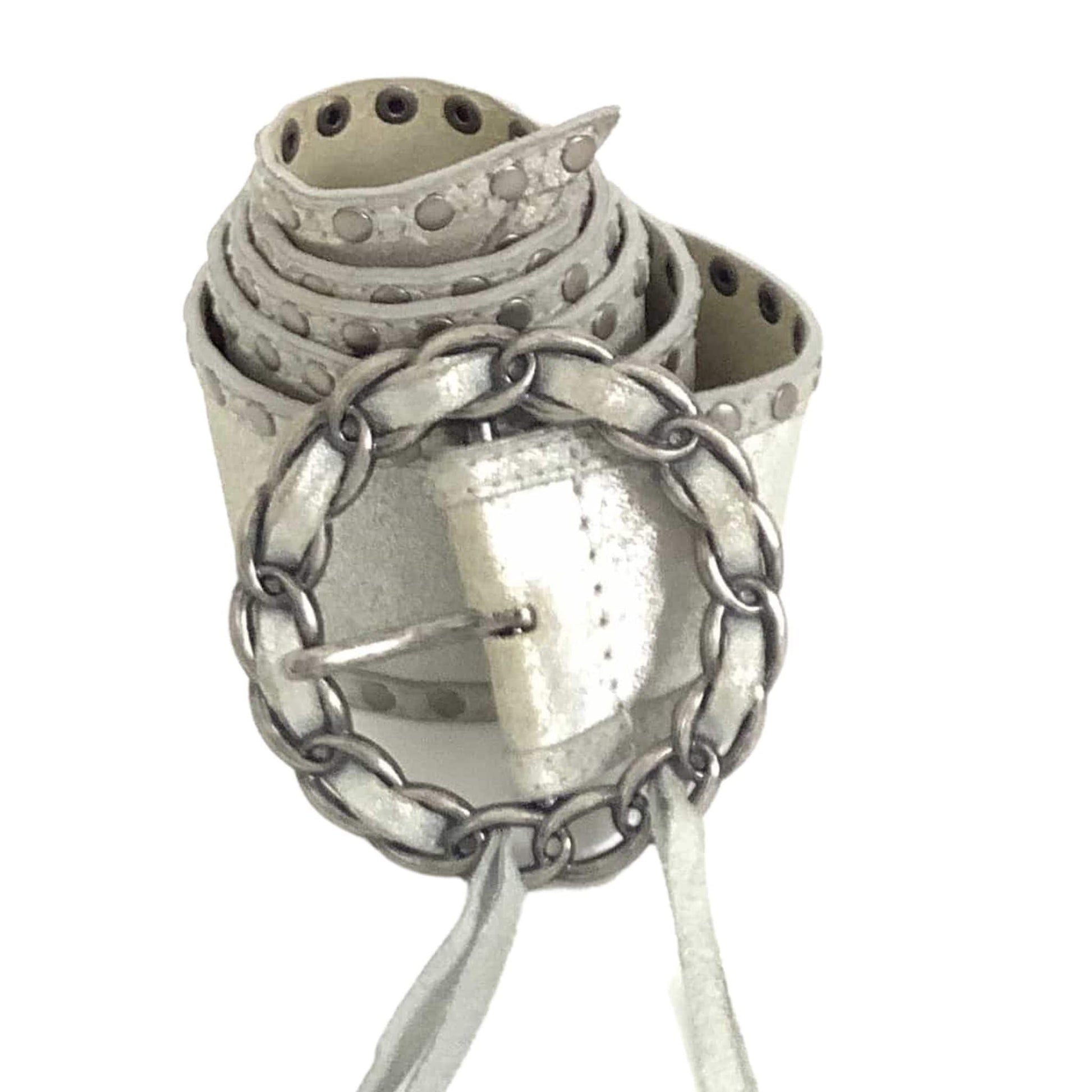 Silver Leather Guess Belt